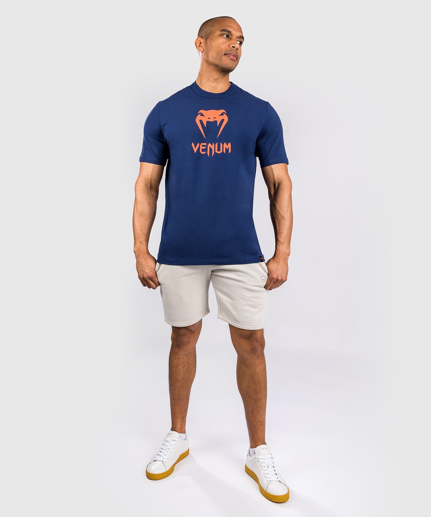 Venum Classic T Shirt Navy Blue Orange Venum Asia