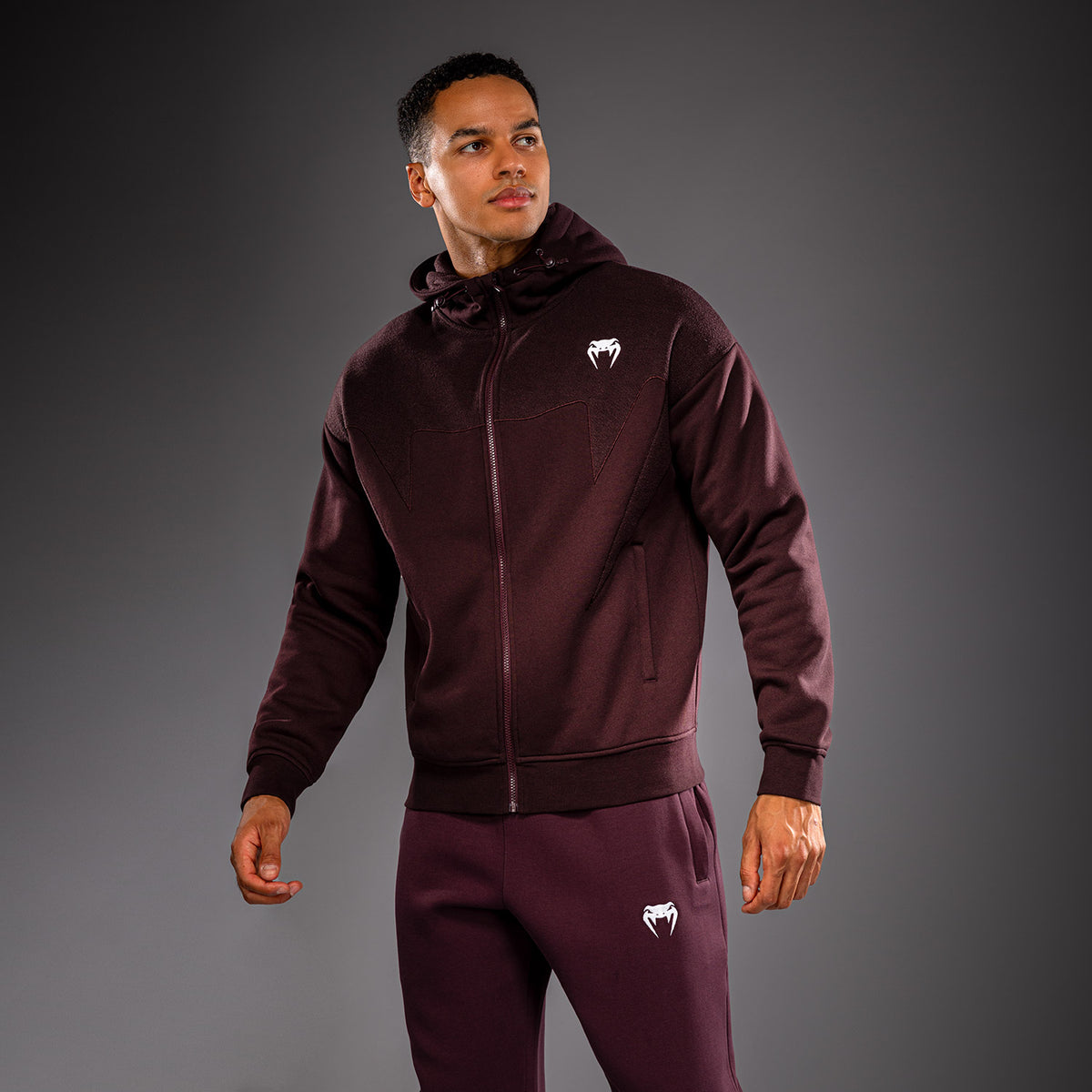 Venum Attack Fleece & Weave Track Jacket - Burgundy