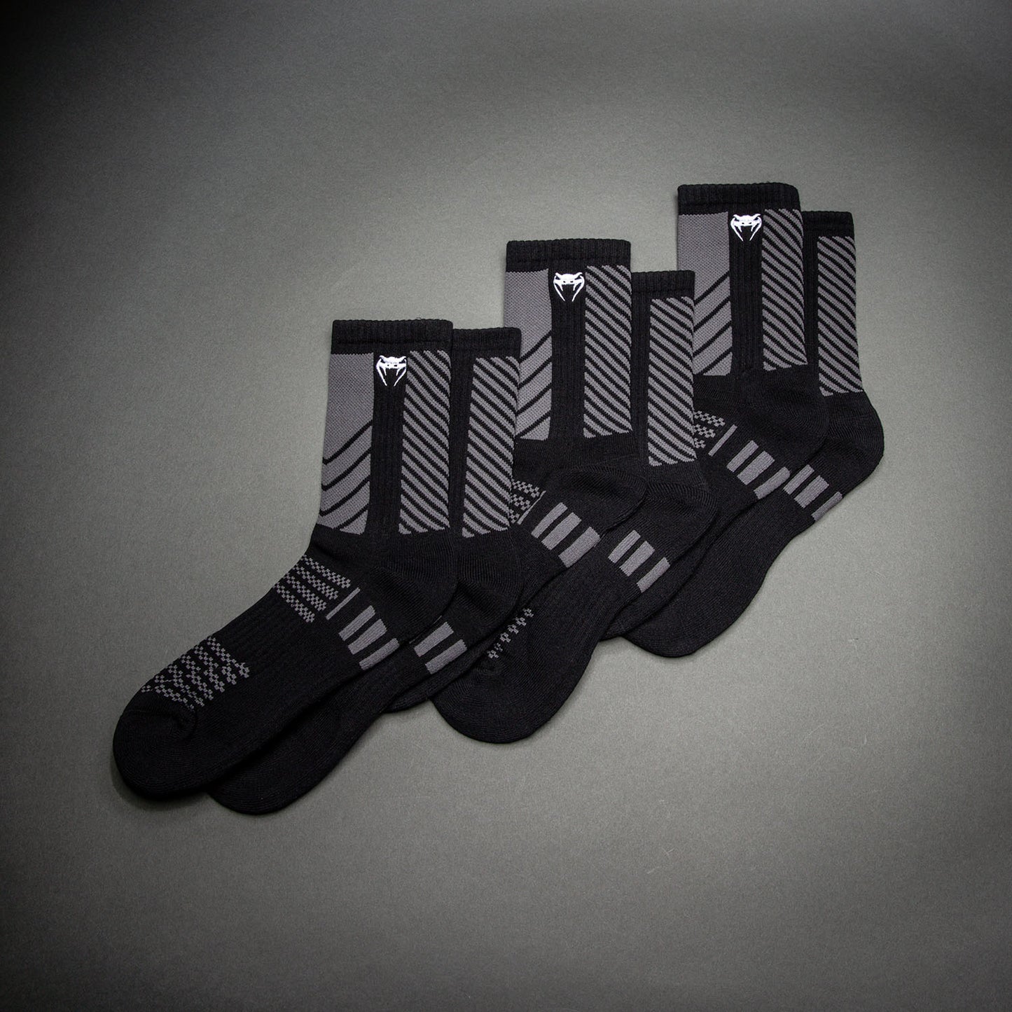 Venum Vector Crew Socks 3 Pack - Black/Grey