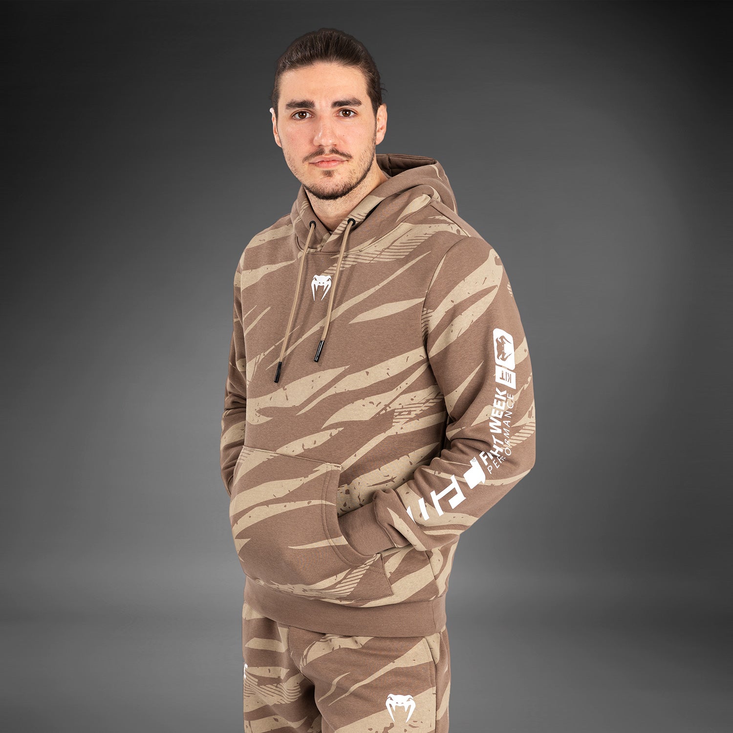 UFC Adrenaline by Venum Fight Week Men's Pullover Hoodie - Desert