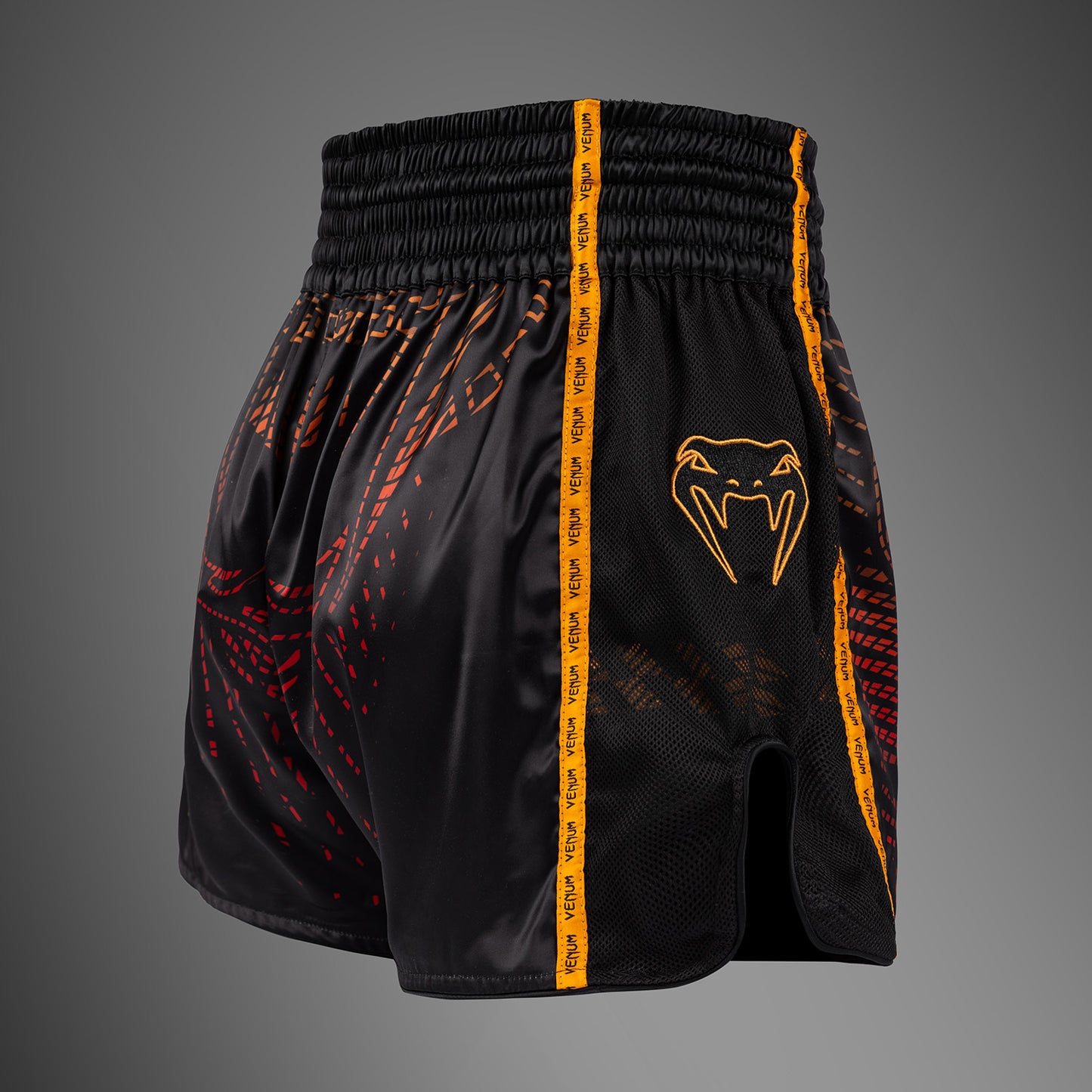 Venum Quetzal Fury Muay Thai shorts - Black/Fury Red/ Tangerine