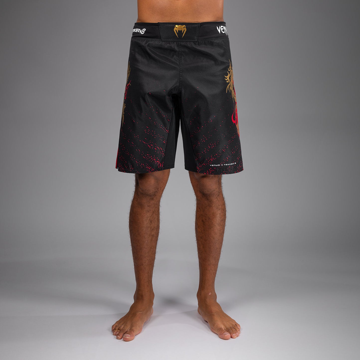 Venum x TEKKEN 8 - Marshall Law Fight Shorts - Black/Red/Gold