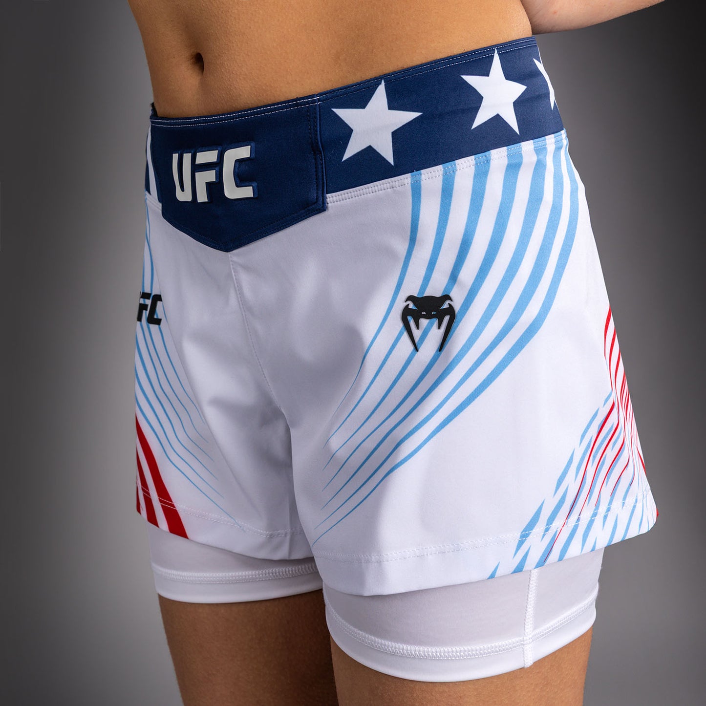 Women's Official UFC Freedom 250 by Venum White Authentic Fight Night Fight Short