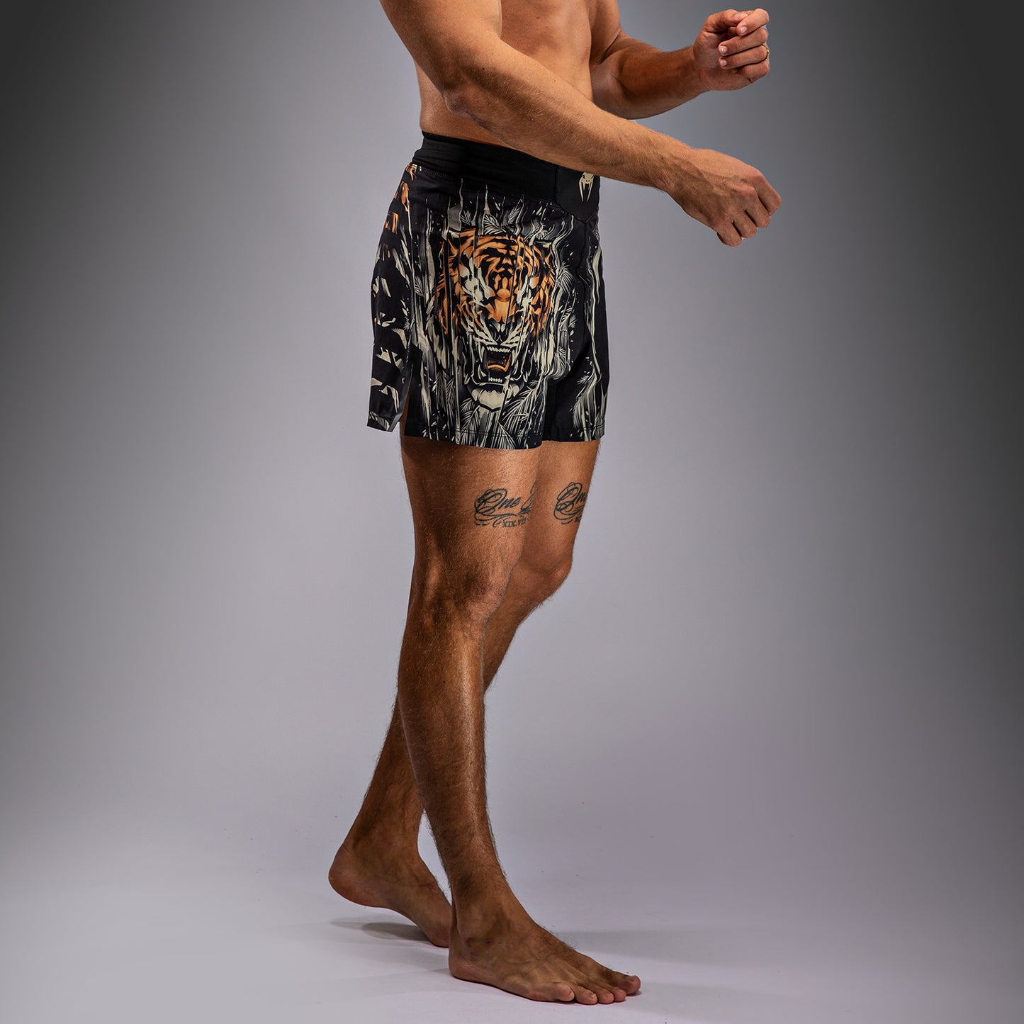 Venum Tiger Men's Fight Shorts - Black/Neon Orange
