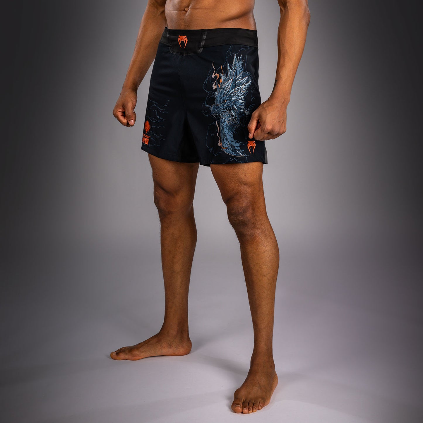 Venum Thunder Dragon Fightshorts - Black/Grey/Copper