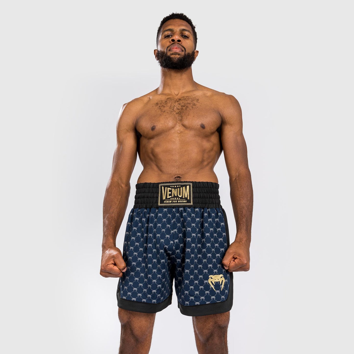 Venum Monogram Boxing Short - Black/Navy Blue