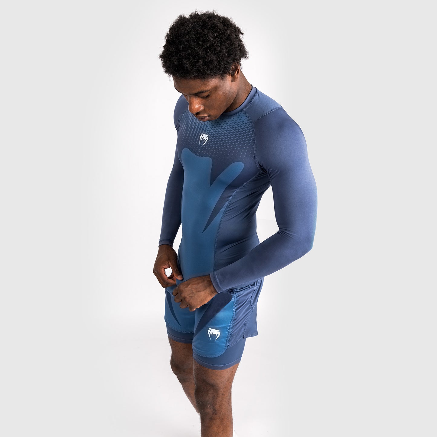 Venum Attack Men's Long Sleeve Rashguard - Navy Blue
