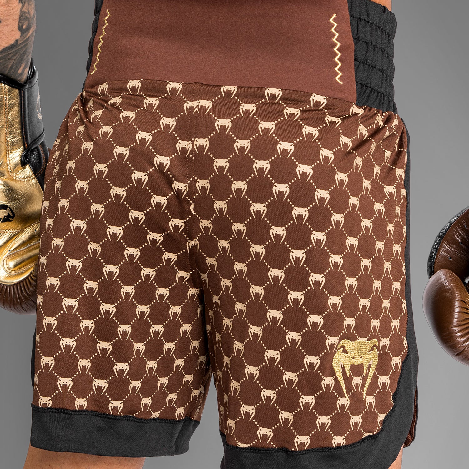 Venum Monogram Boxing Short - Black/Brown - Venum Asia