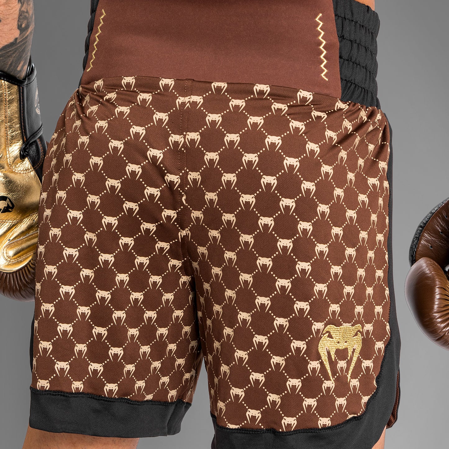 Venum Monogram Boxing Short - Black/Brown