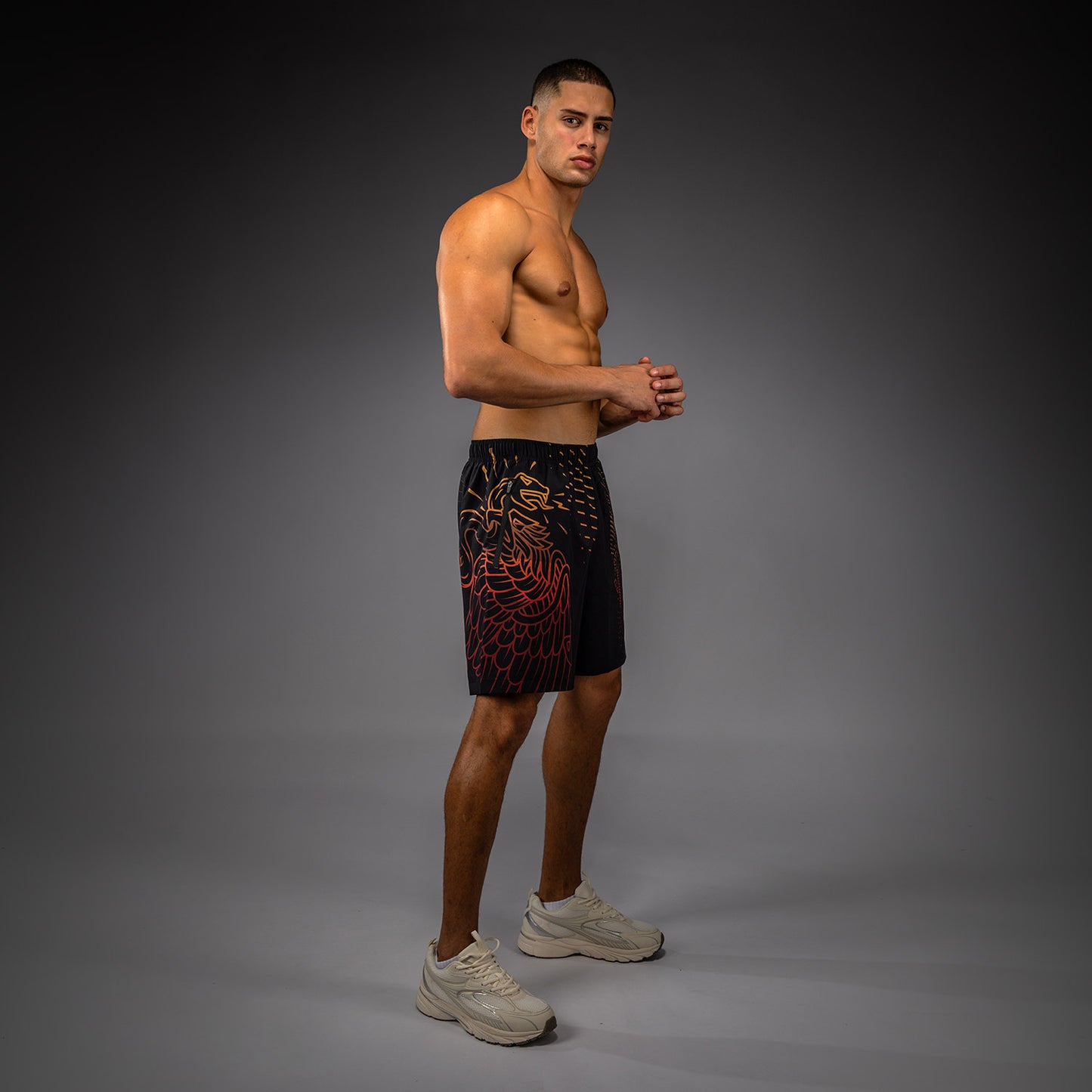 Venum Quetzal Fury Training Shorts - Black/Fury Red/ Tangerine
