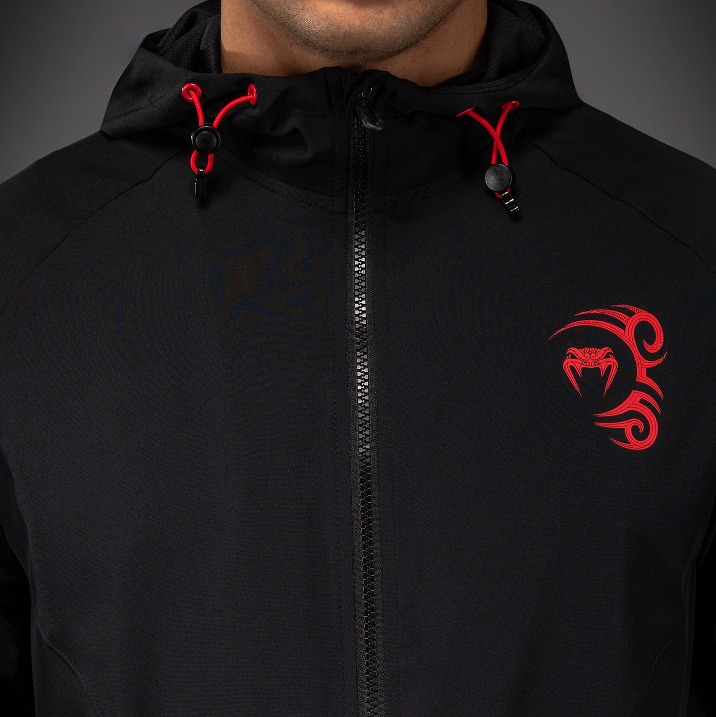 Venum x Mike Tyson Tiger Track Jacket - Deep Deep Black/Intense Red