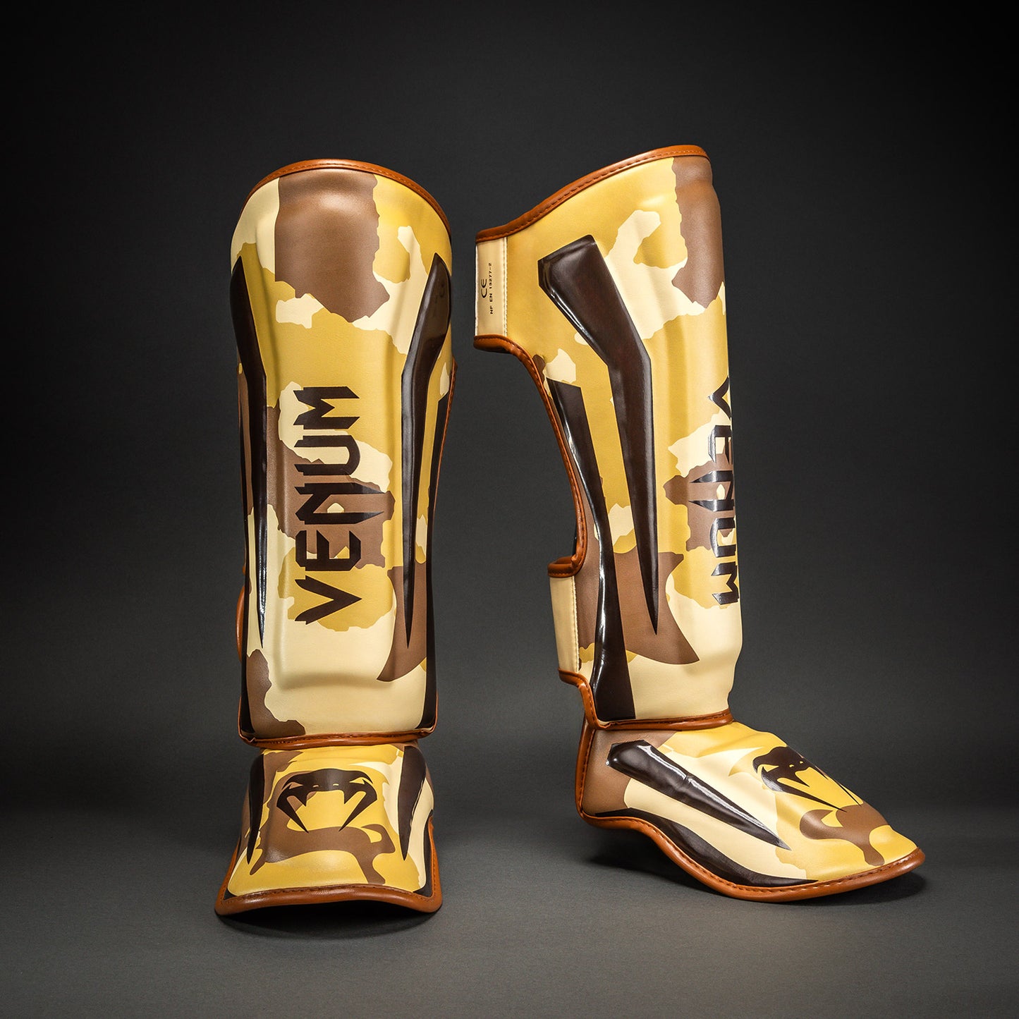 Venum Elite Camo Shin Guards - Light Beige/Brown