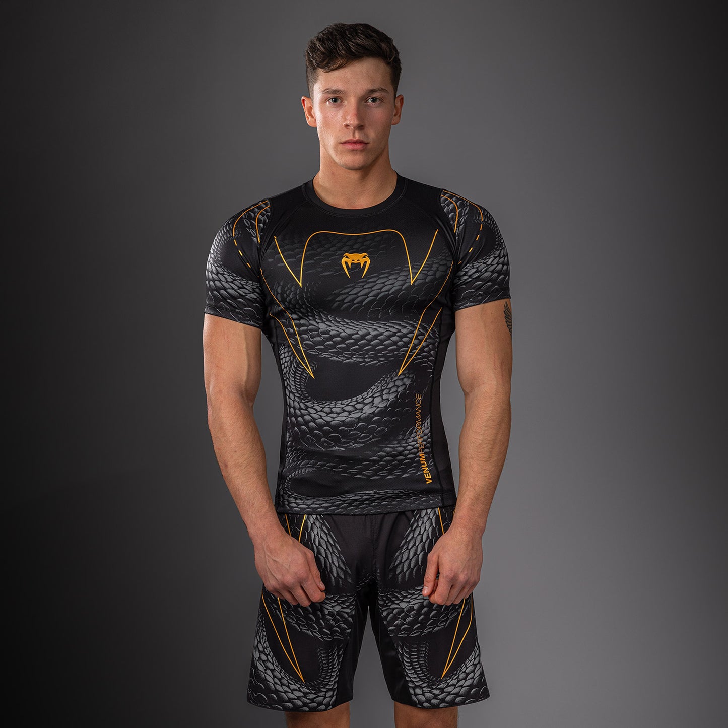 Venum Matupa Short Sleeve Rashguard - Black/Grey/Gold
