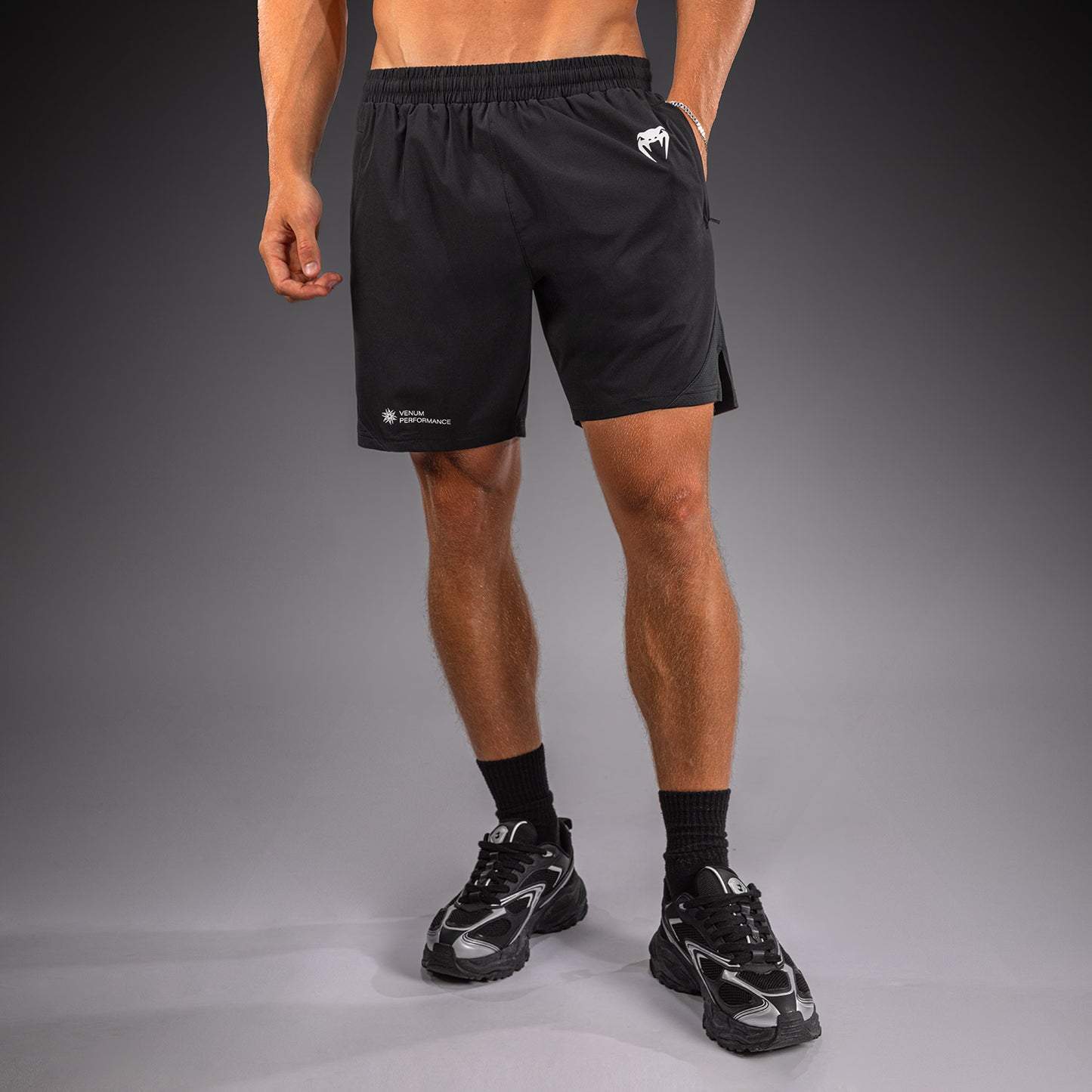Venum G-Fit Scales Training Shorts - Black/ Charcoal Grey