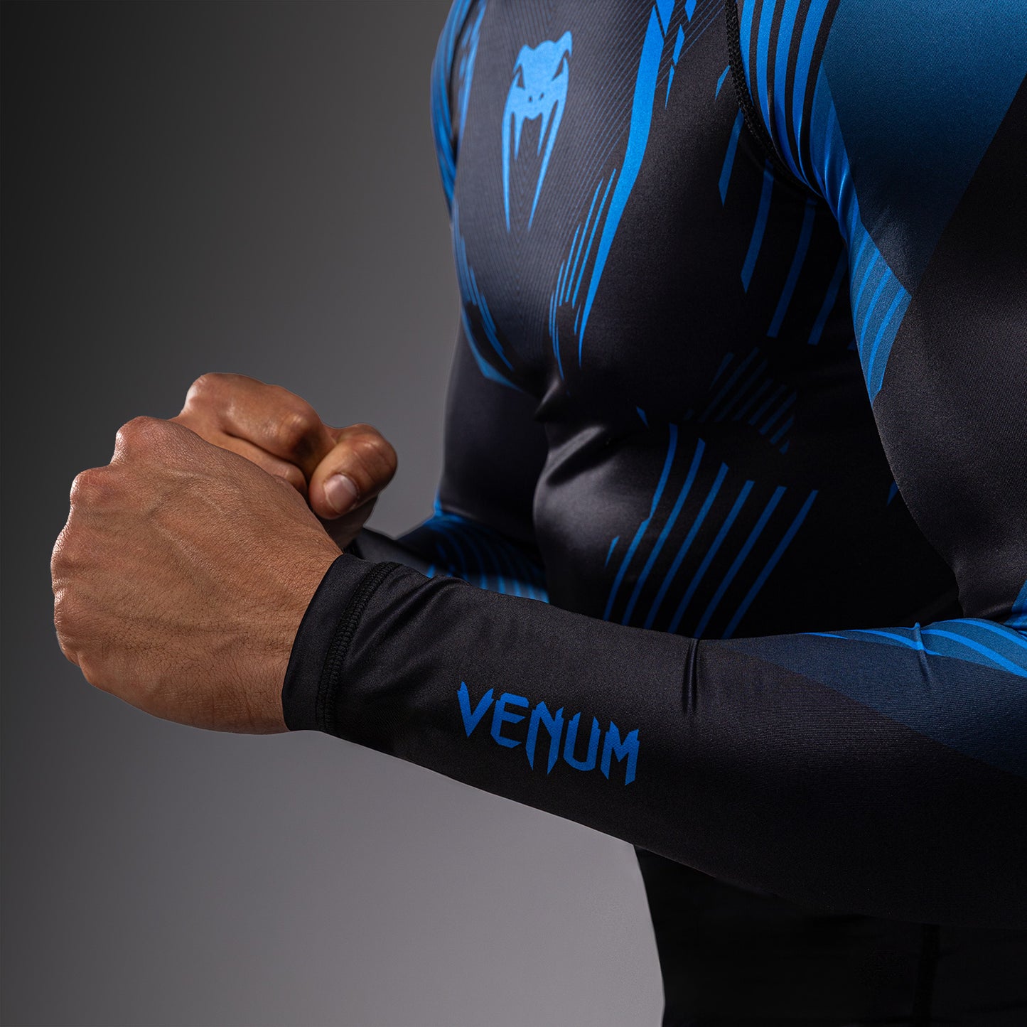 Venum No-Gi 6.0 Long Sleeve Rashguard - Black/Blue