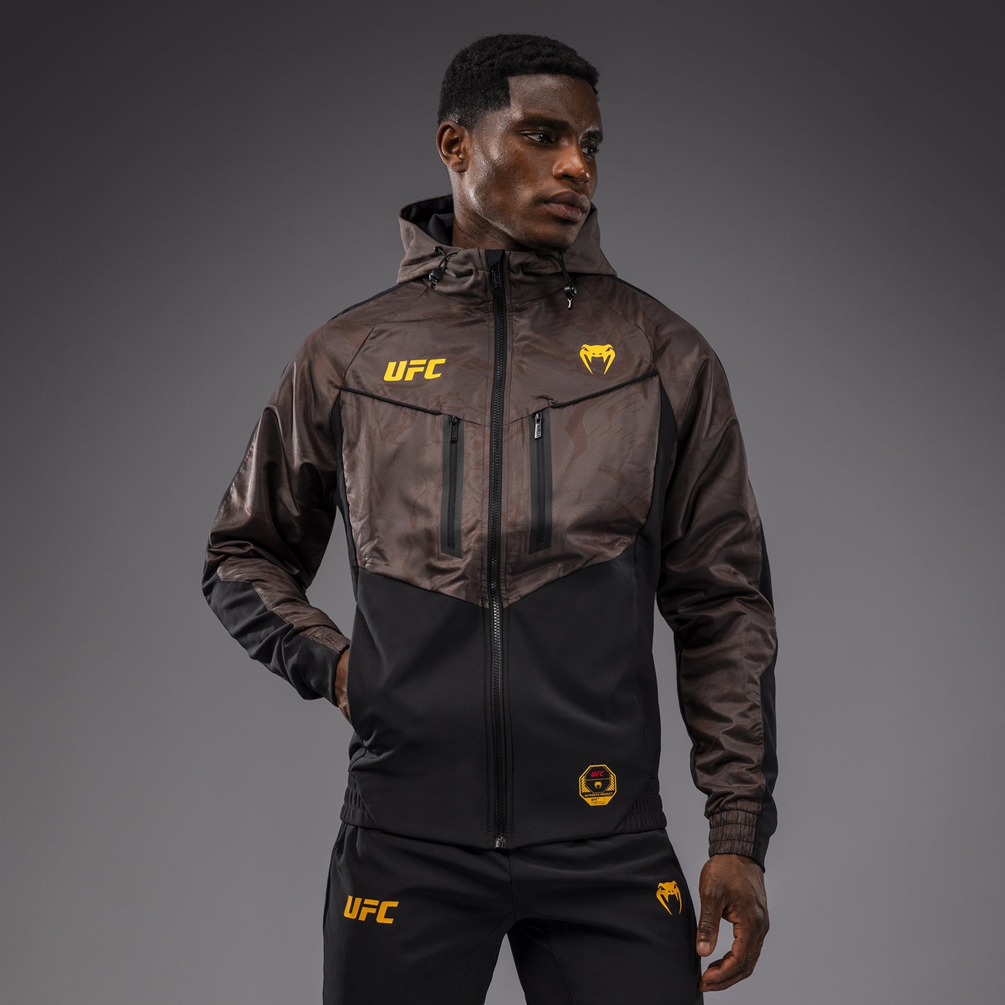 UFC Fusion by Venum Fight Week Men’s Zip Hoodie - Earthen Brown