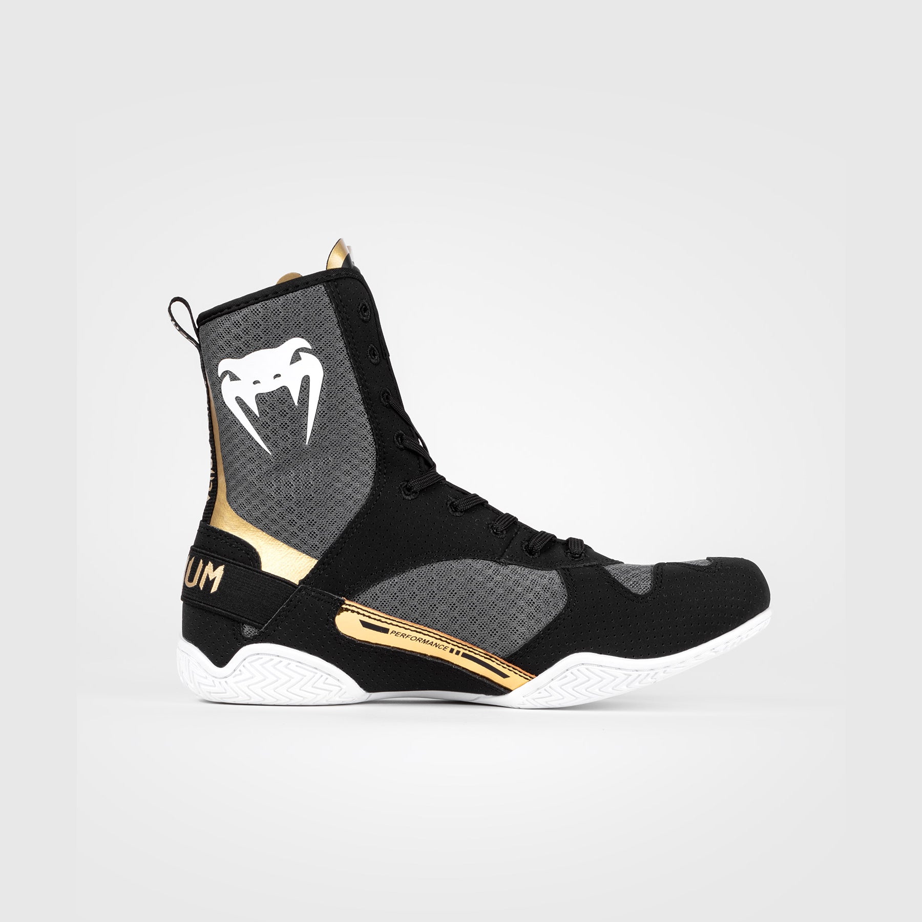 Venum Elite Boxing Shoes - Black/White/Gold - Venum Asia