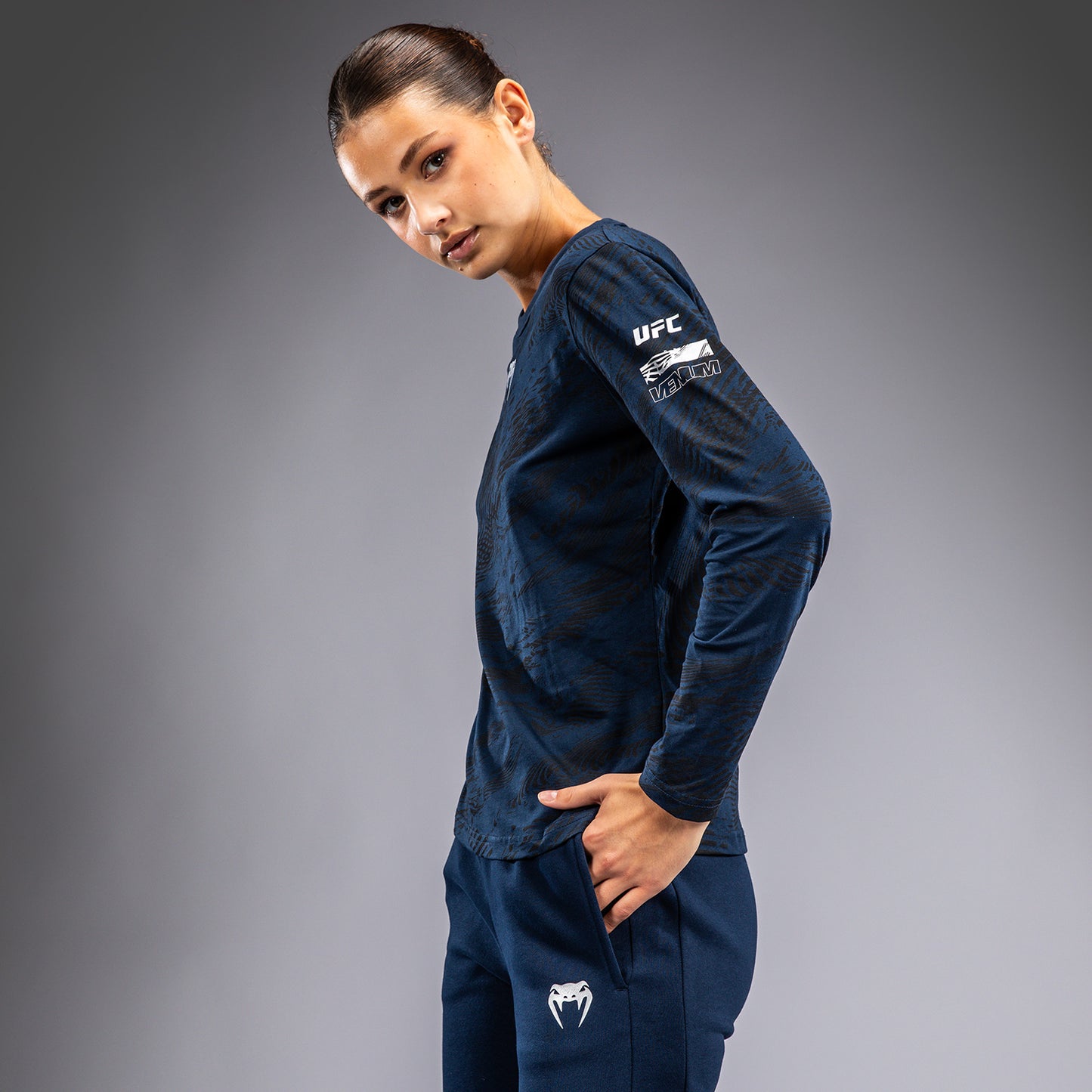 UFC Fusion by Venum Fight Week Women’s Long Sleeve Cotton T-Shirt - Oceanic Blue