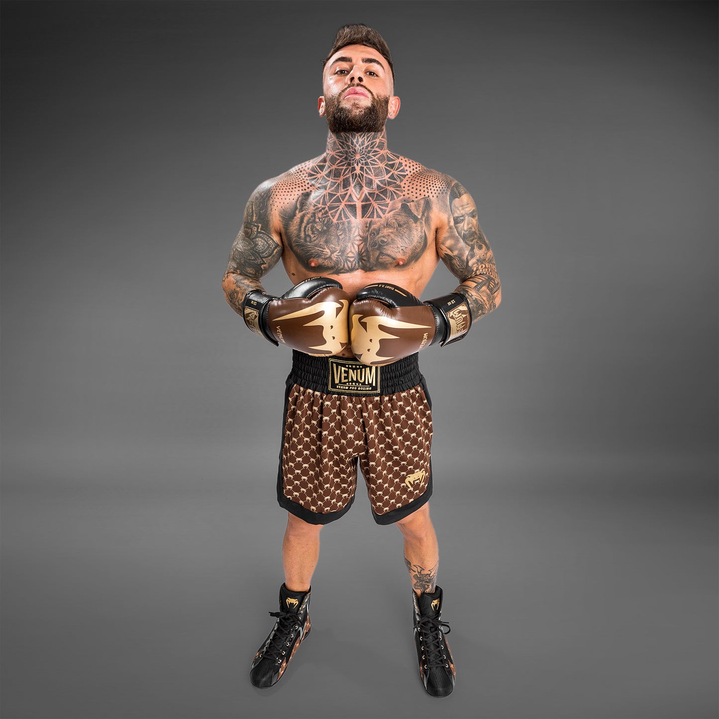 Venum Monogram Boxing Short - Black/Brown