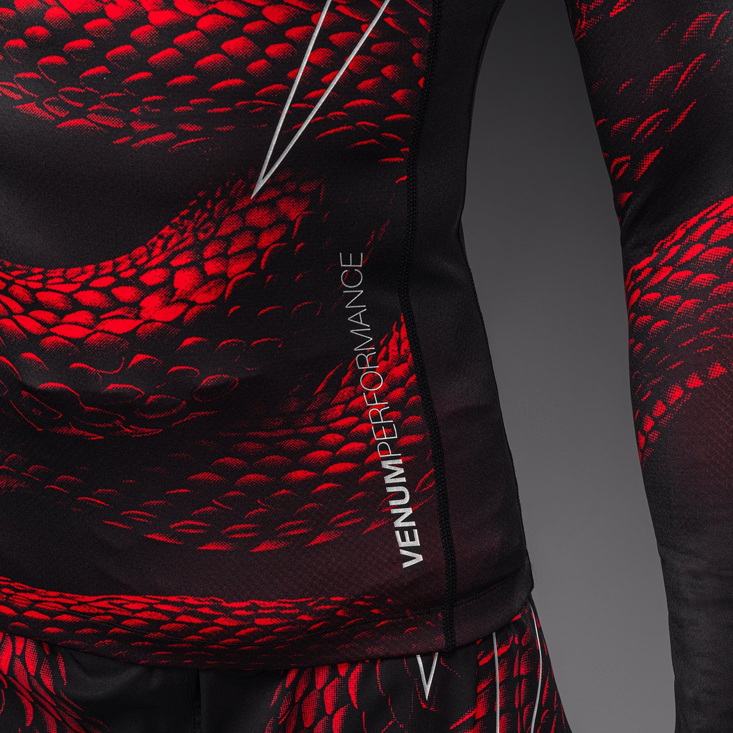 Venum Matupa Long Sleeve Rashguard - Black/Red/Silver