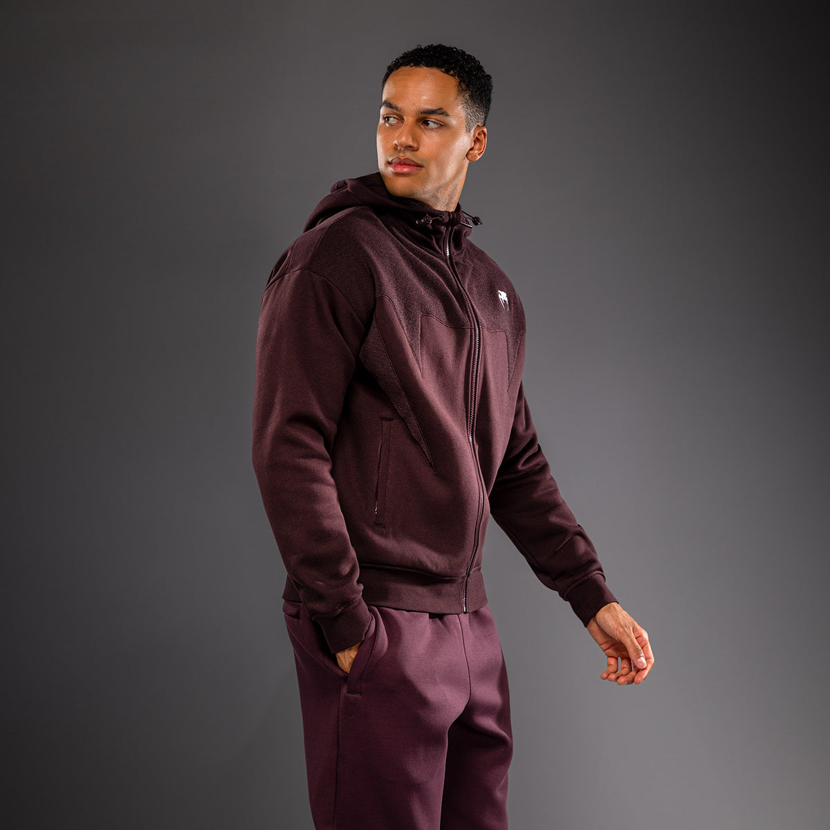 Venum Attack Fleece & Weave Track Jacket - Burgundy