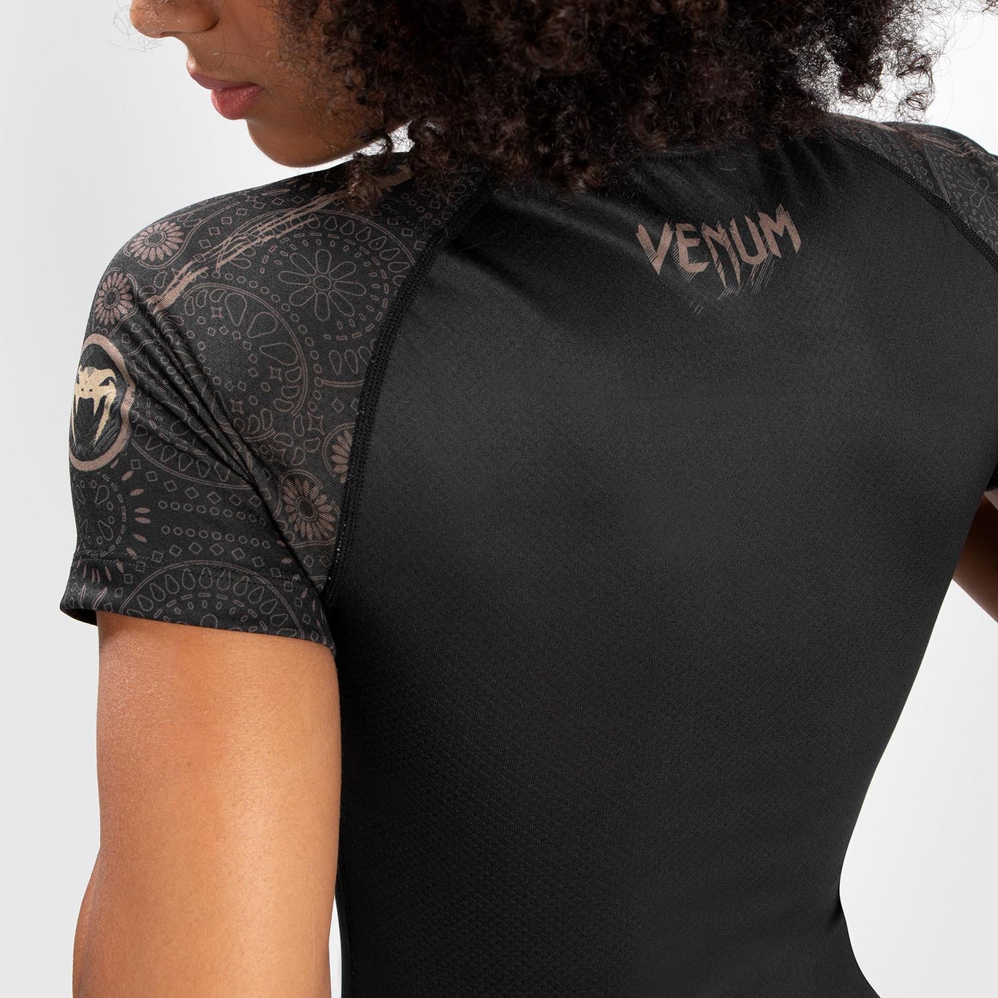 Venum Women Santa Muerte Dark Side - Rashguard Short Sleeves - Black/Brown