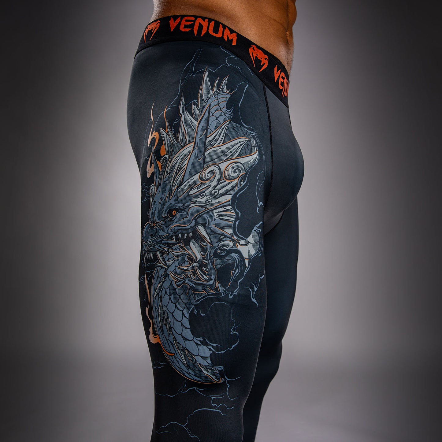 Venum Thunder Dragon Spats - Black/Grey/Copper