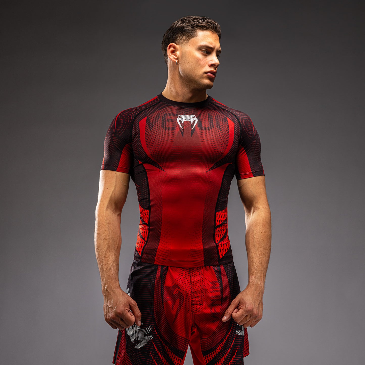 Venum Galactic 3.0 Short Sleeve Rashguard - Red/Silver
