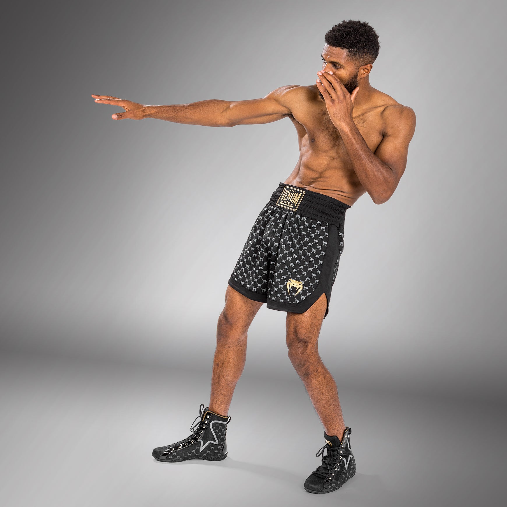 Venum Monogram Boxing Short - Black - Venum Asia