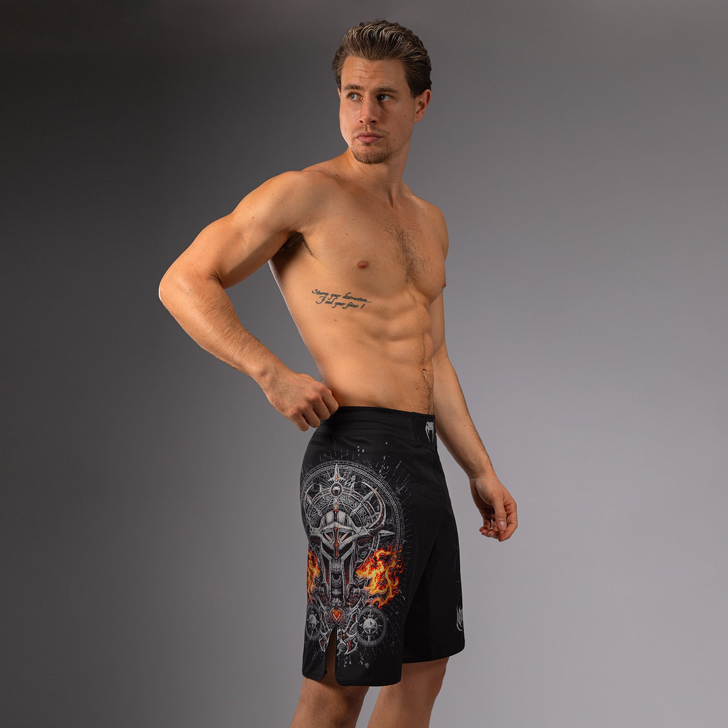 Venum Gladiator 5.0 Men’s Fight Shorts - Black/Silver