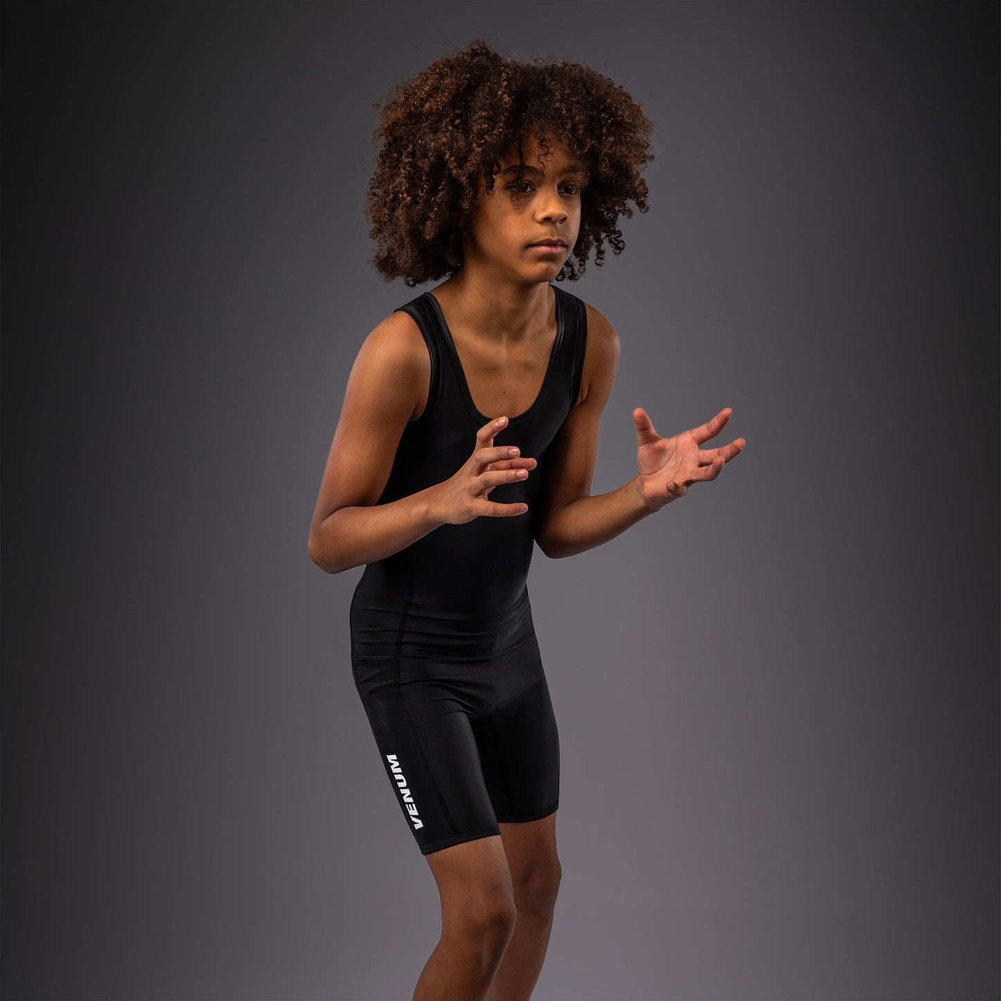 Venum Challenger Youth Wrestling Singlet - Black