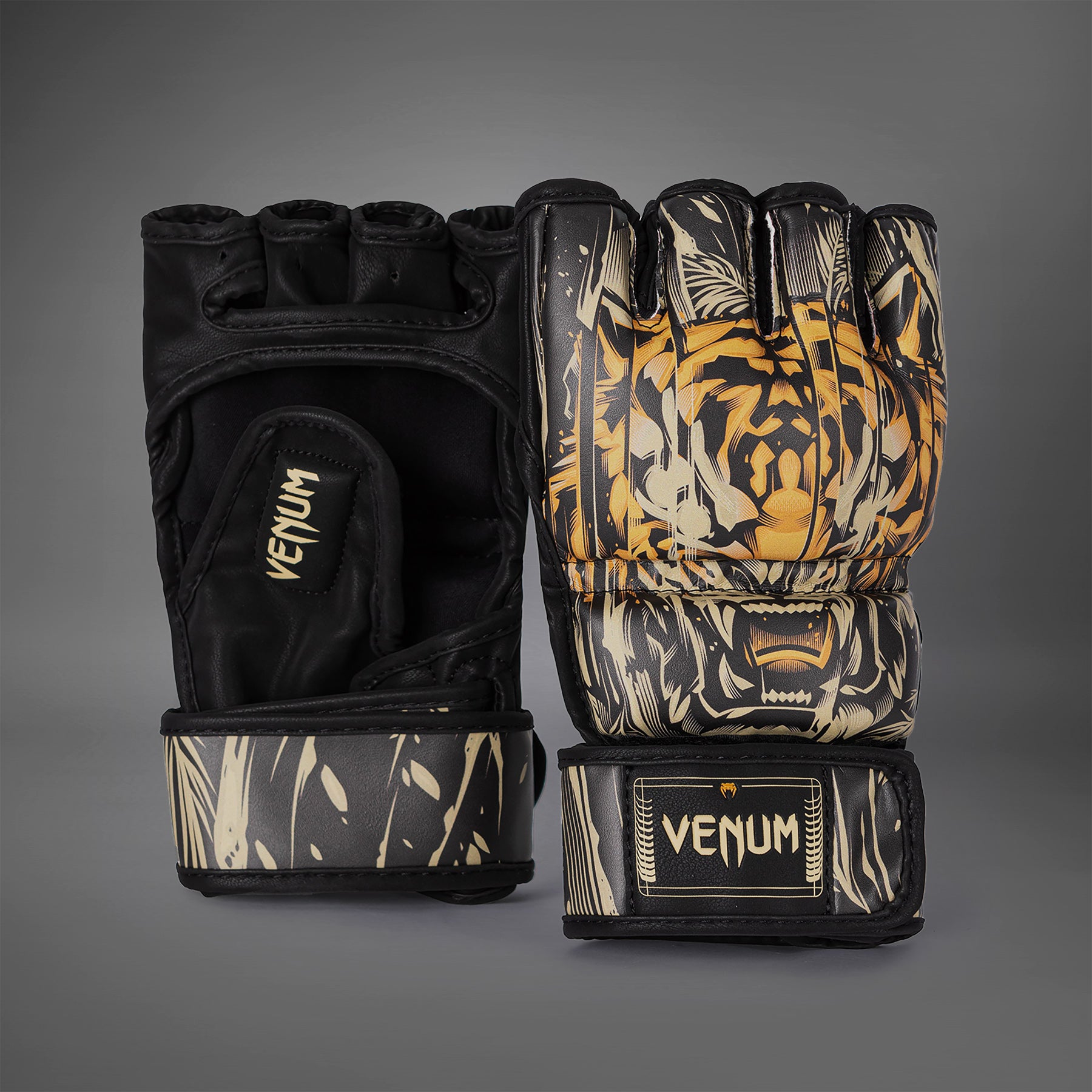 Venum Tiger MMA Gloves - Black/Neon Orange - Venum Asia