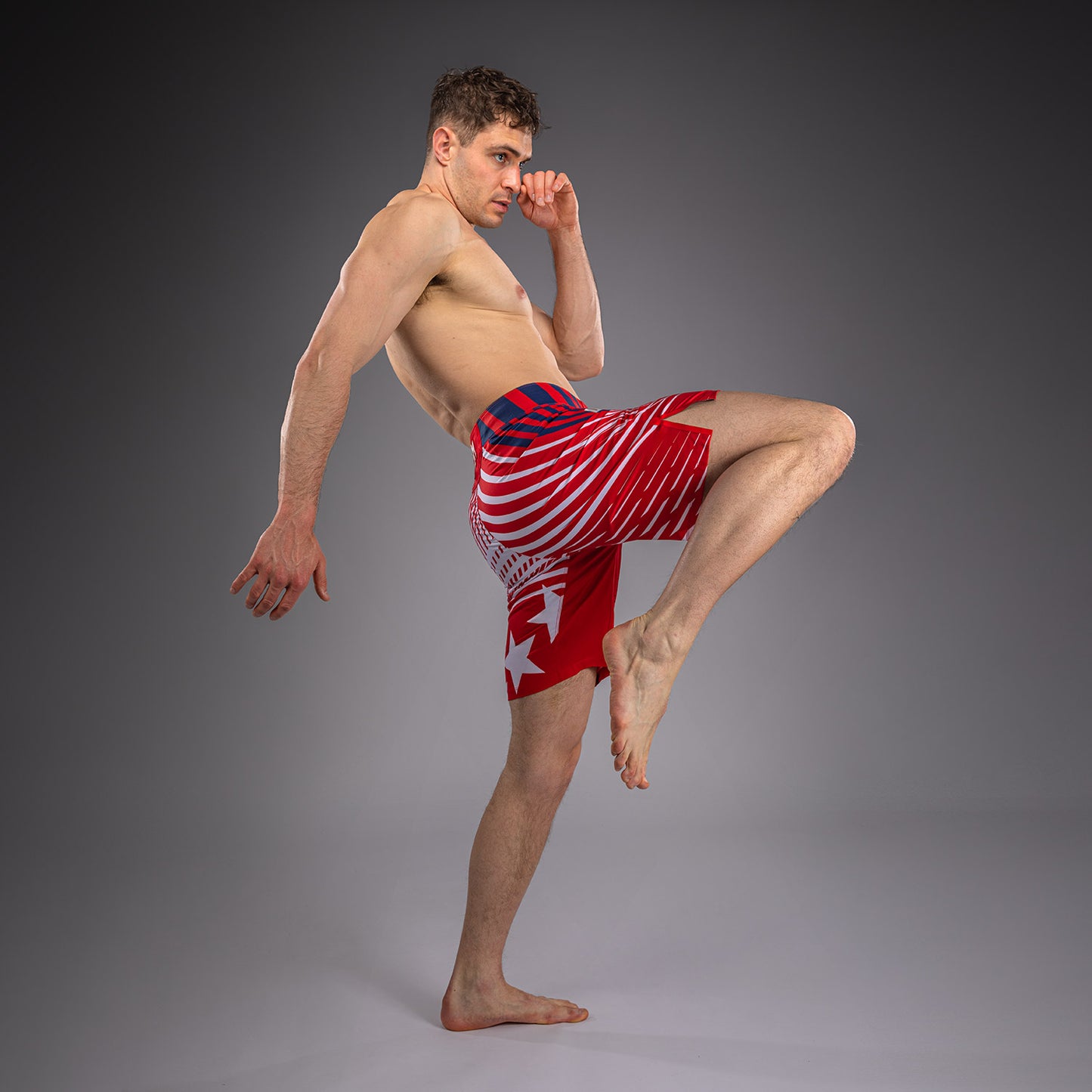 Men's UFC Freedom 250 by Venum Red Authentic Fight Night Short Fit Fight Short