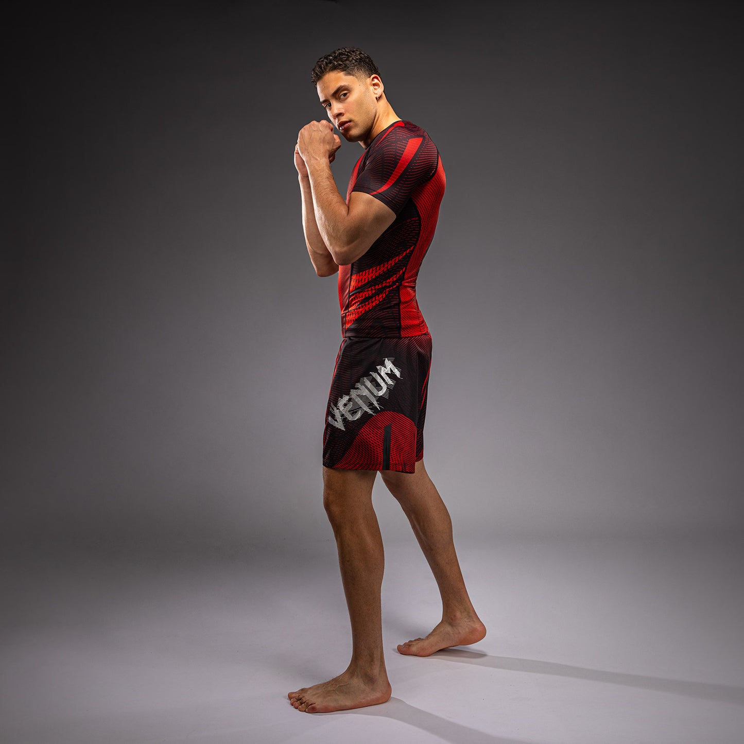 Venum Galactic 3.0 Short Sleeve Rashguard - Red/Silver