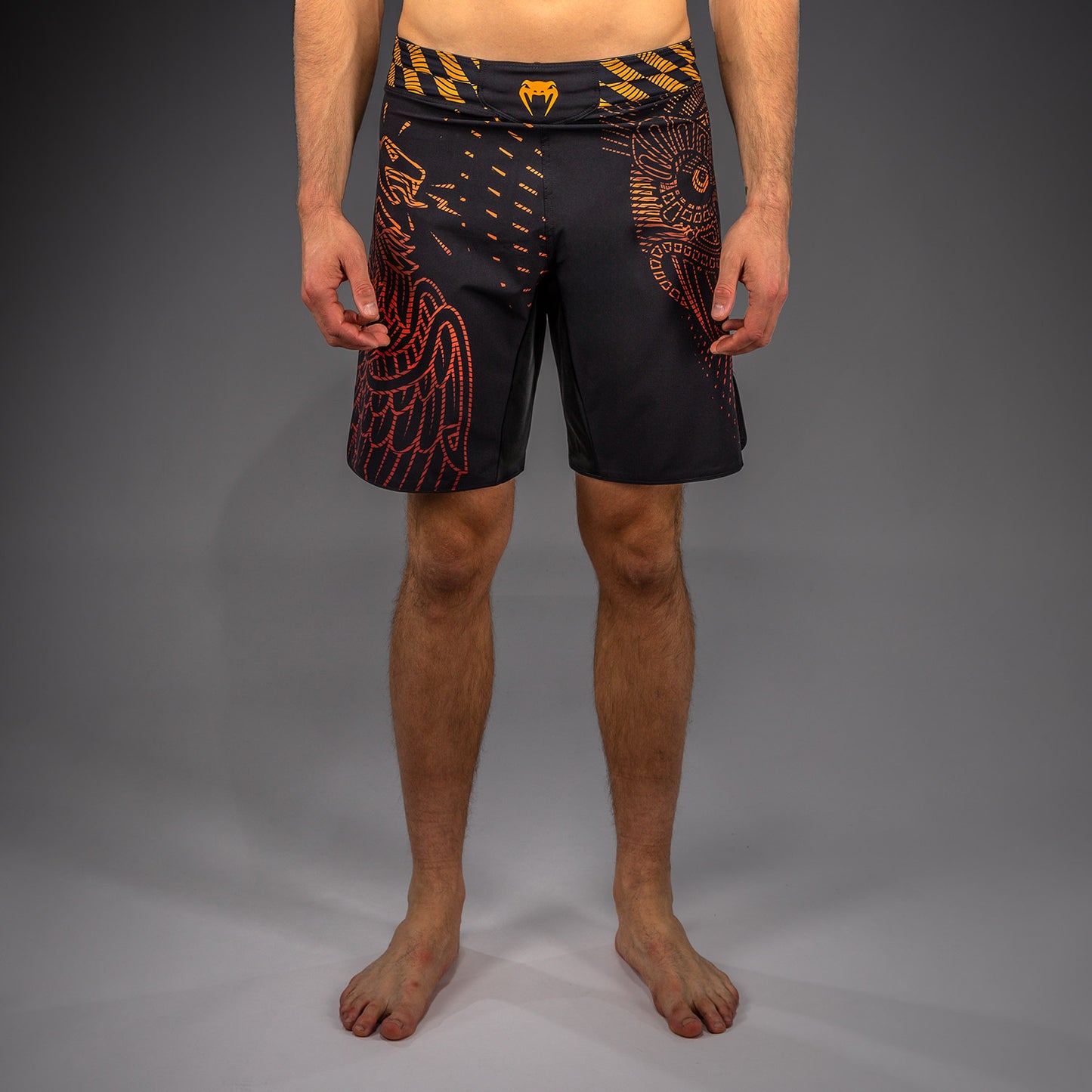 Venum Quetzal Fury Fightshorts - Black/Fury Red/ Tangerine