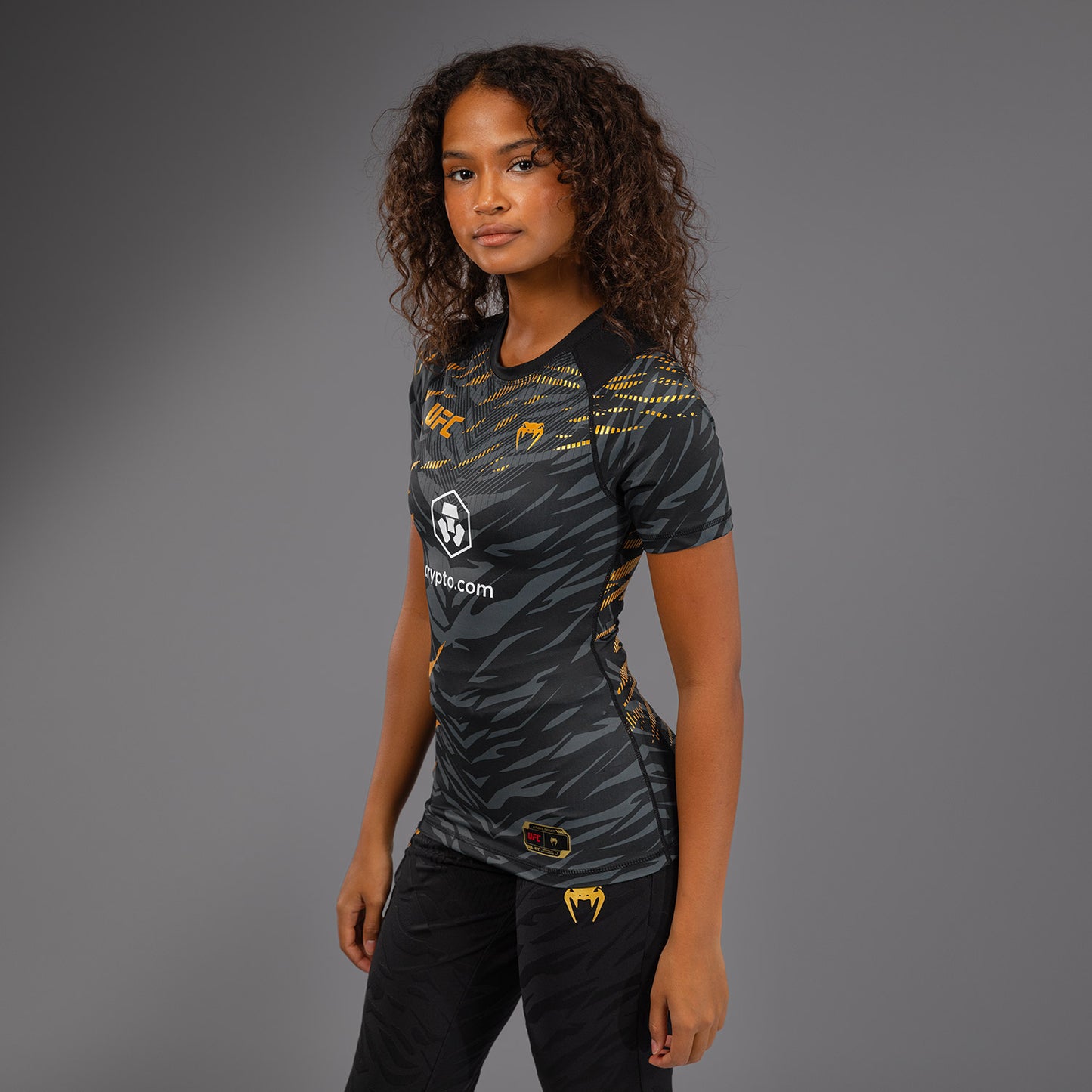 UFC Fusion by Venum Authentic Fight Night Women’s Performance Short Sleeve Rashguard - Champion