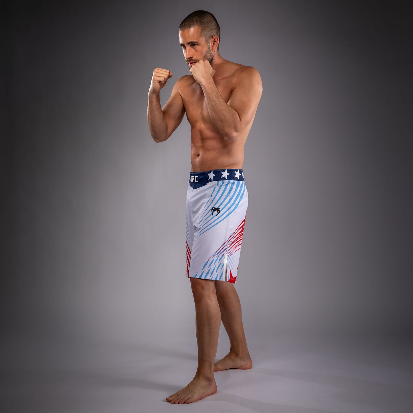 Men's UFC Freedom 250 by Venum White Custom Authentic Fight Night Long Fit Fight Short