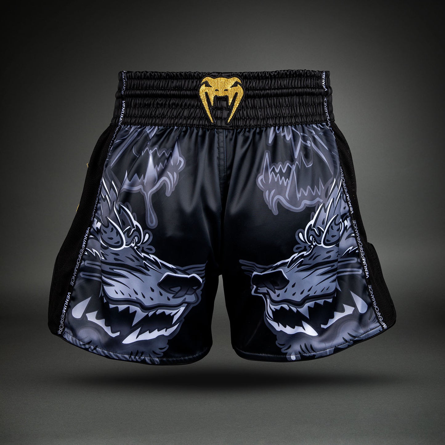 Venum Wolf Atak Muay Thai Shorts - Black/Grey