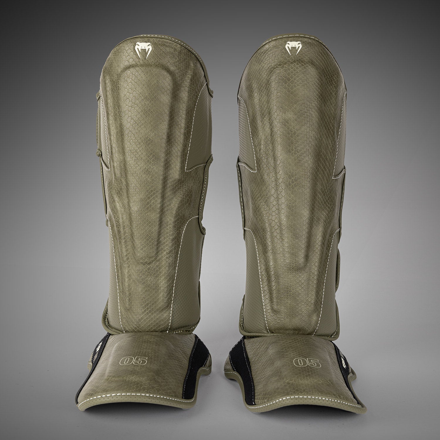 Venum Impact Evo Scales Shin Guards - Army Green - Venum Asia