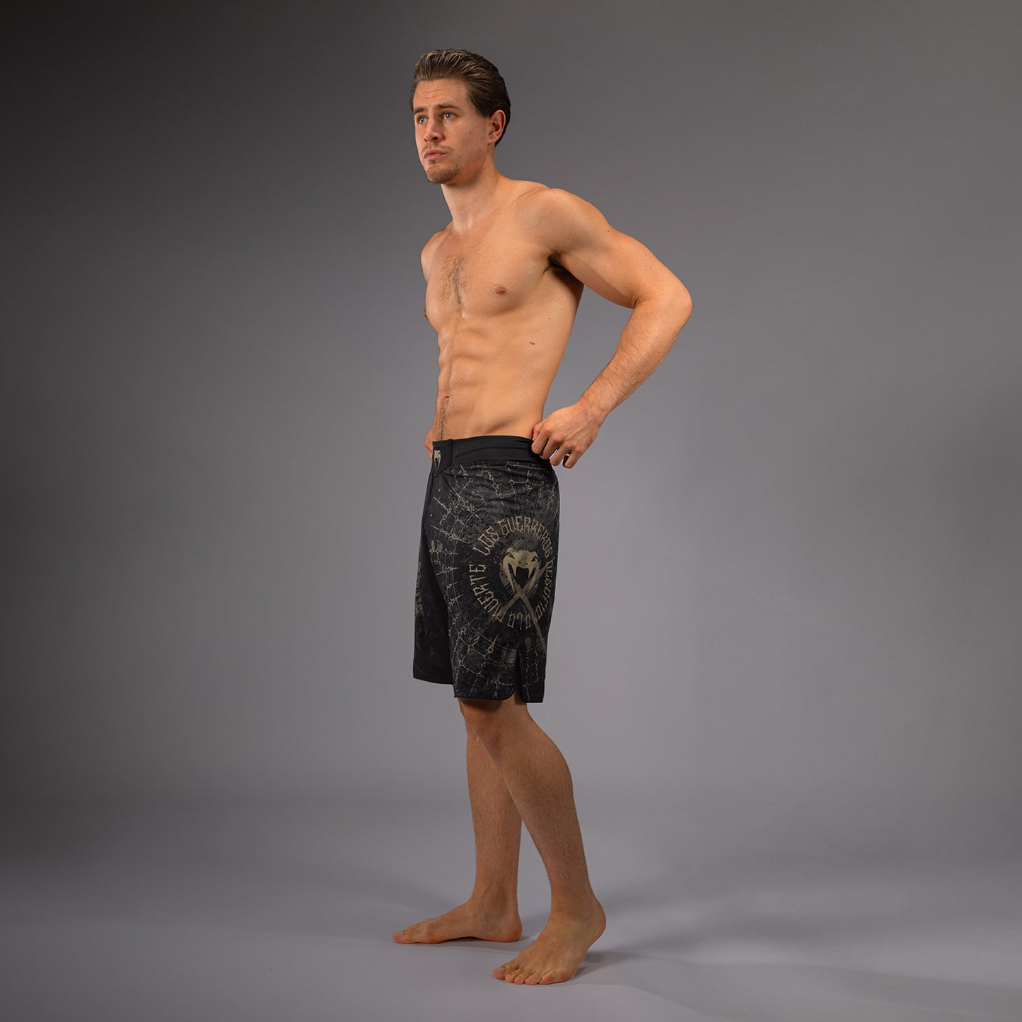 Venum Santa Muerte 5.0 Men’s Fight Shorts - Deep Black/Gold