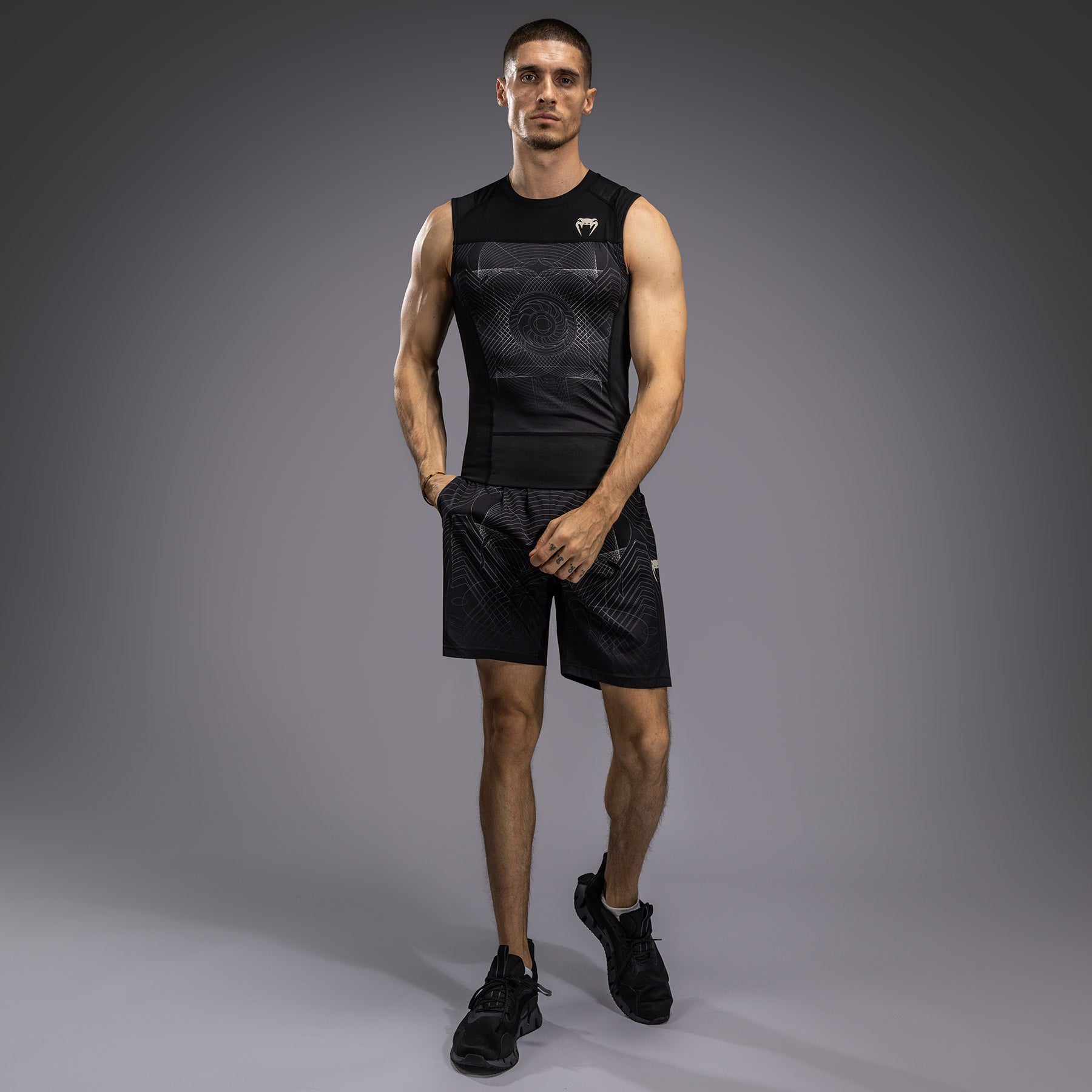 Venum G-Fit Air Men's Sleeveless Rashguard - Deep Black/Desert
