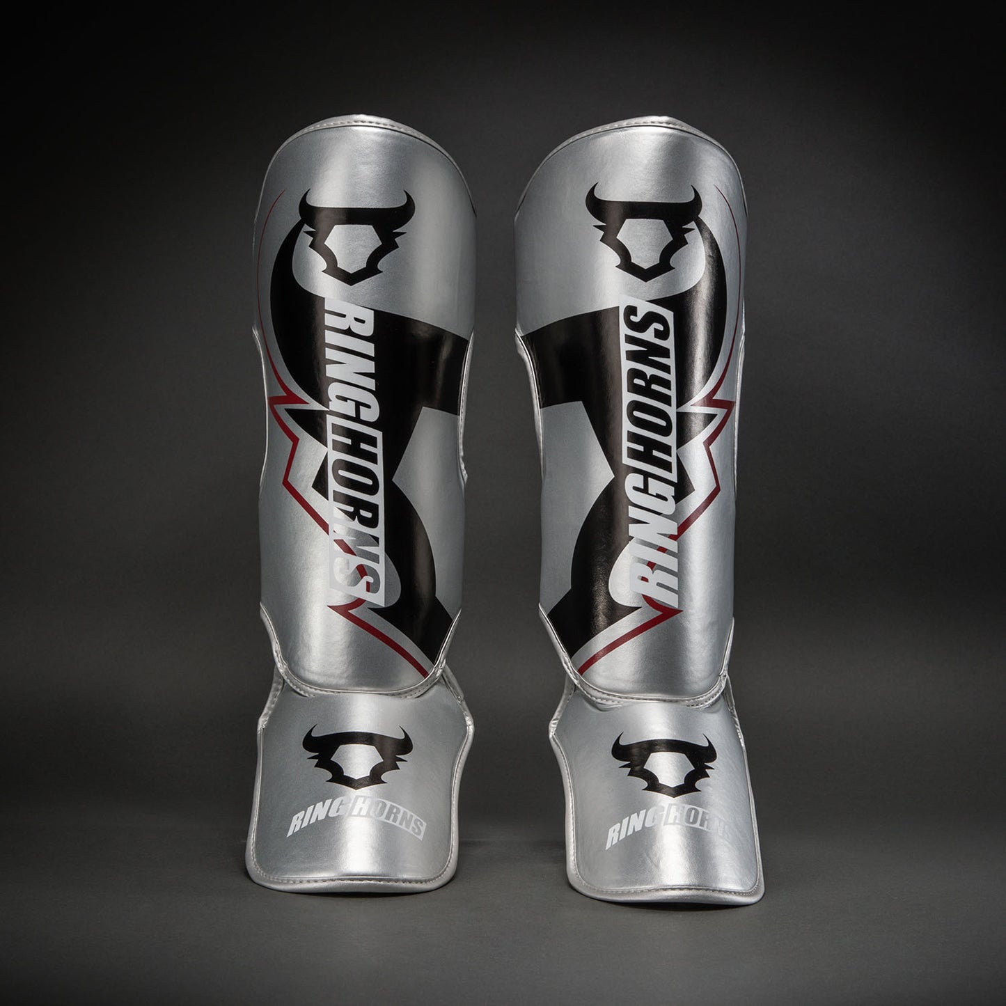 Venum Ringhorns Charger Shin Guards - Silver/Black