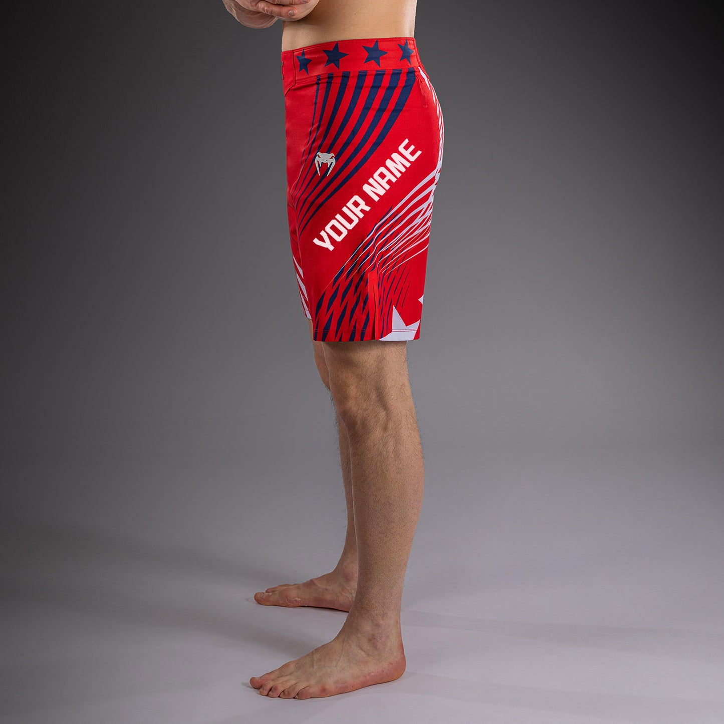 Men's UFC Freedom 250 by Venum Red Custom Authentic Fight Night Long Fit Fight Short