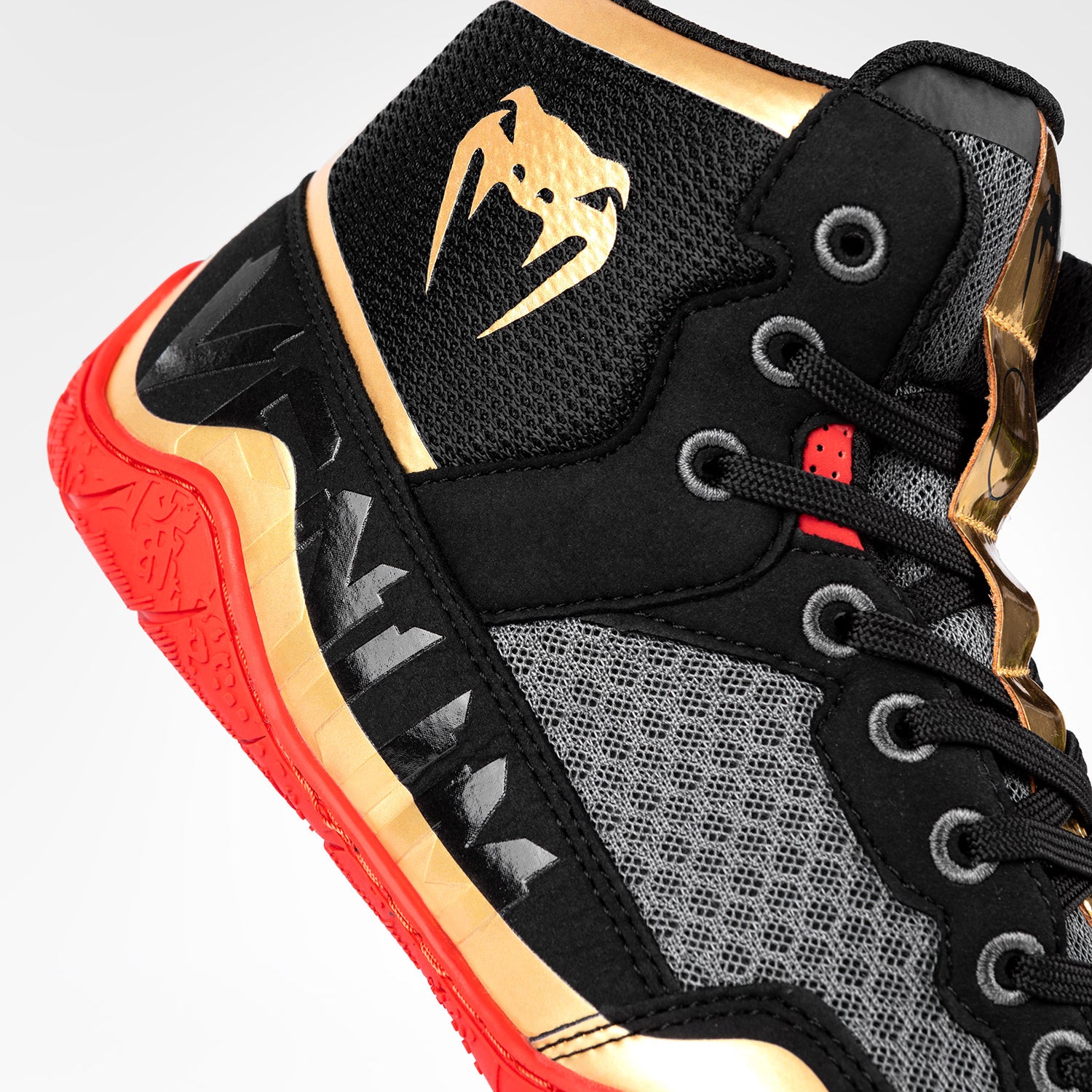 Venum Elite Wrestling Shoes - Black/Gold/Red - Venum Asia
