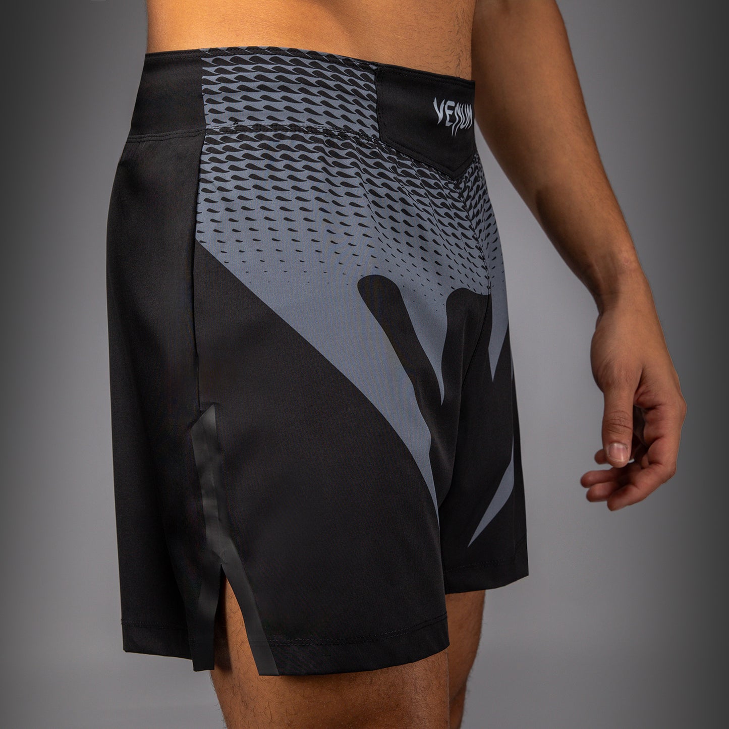 Venum No Gi Fightshorts - Black/ Silver Grey