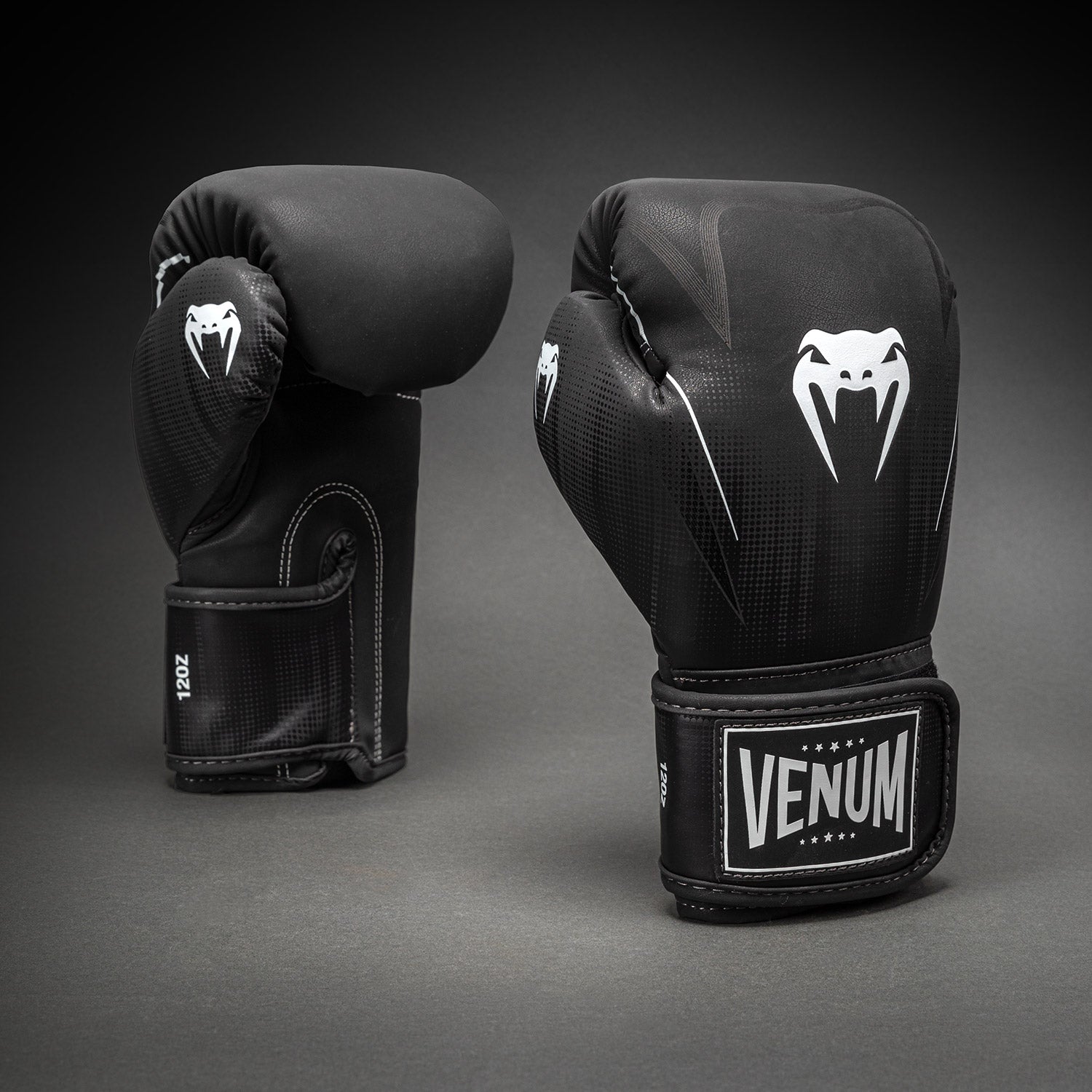 Venum Impact Stealth Boxing Gloves - Black/White - Venum Asia