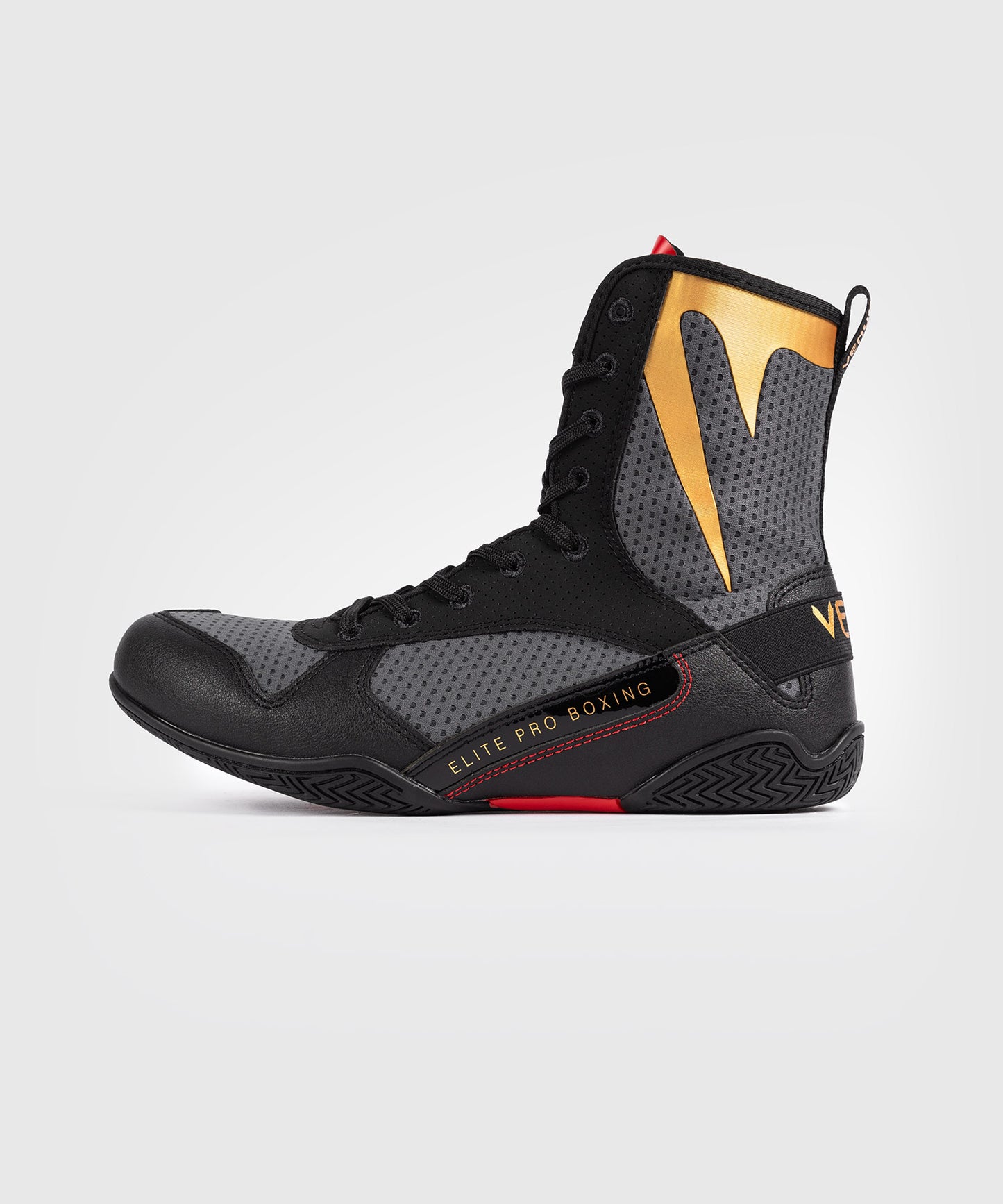 Venum Elite Boxing Shoes - Storm Grey / Gold