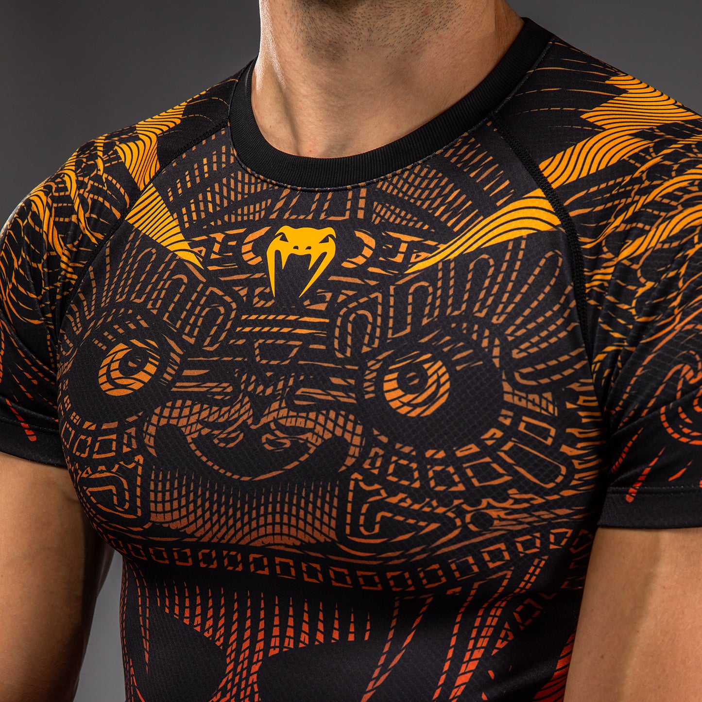 Venum Quetzal Fury Short Sleeve Rashguard - Black/Fury Red/ Tangerine