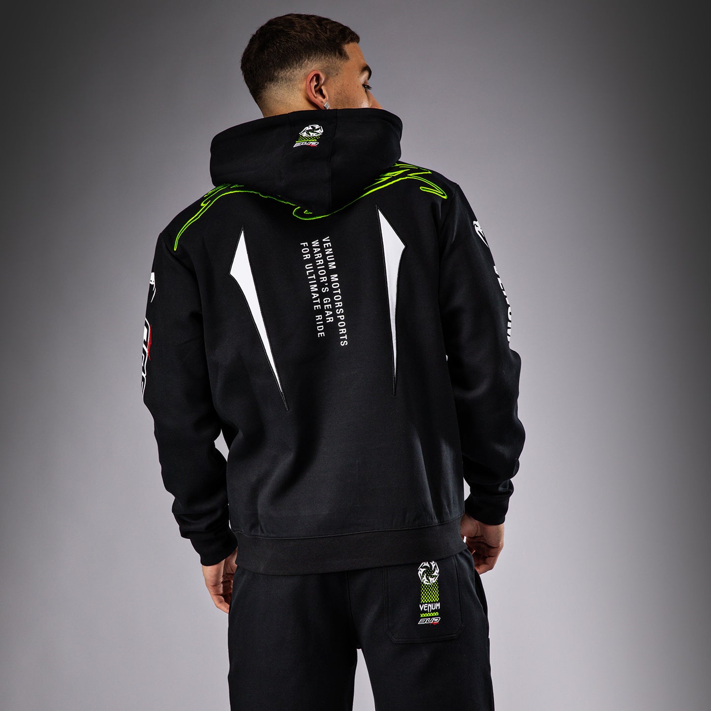 Venum x Bud Racing Men’s Hoodie - Black/White/Lime Green