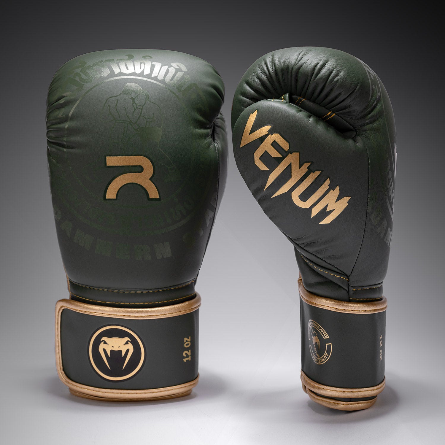 Venum x Rajadamnern Boxing Gloves - Military Green - Venum Asia